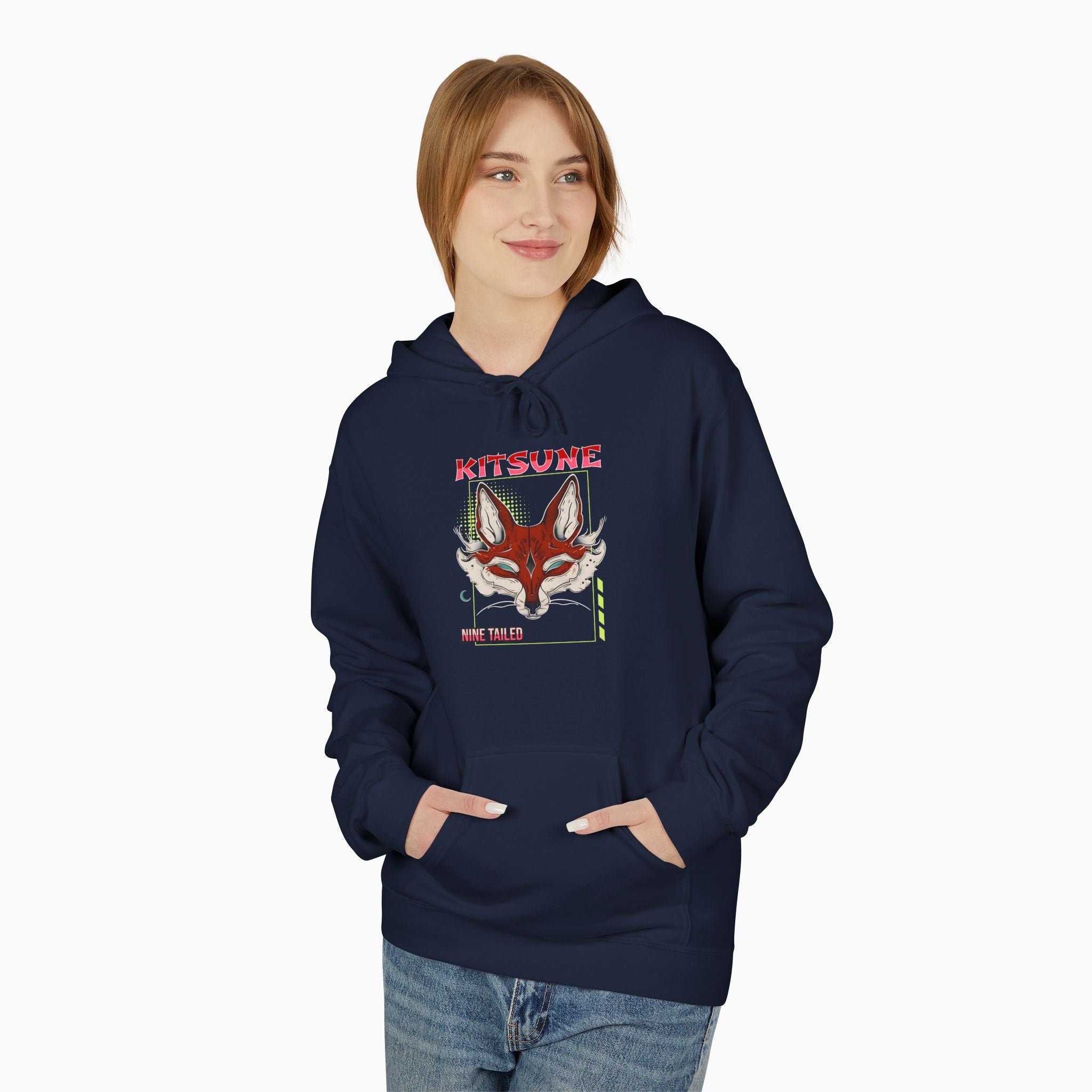 Kitsune Nine Tailed Fox Unisex Hoodie - Design by Woollieemix