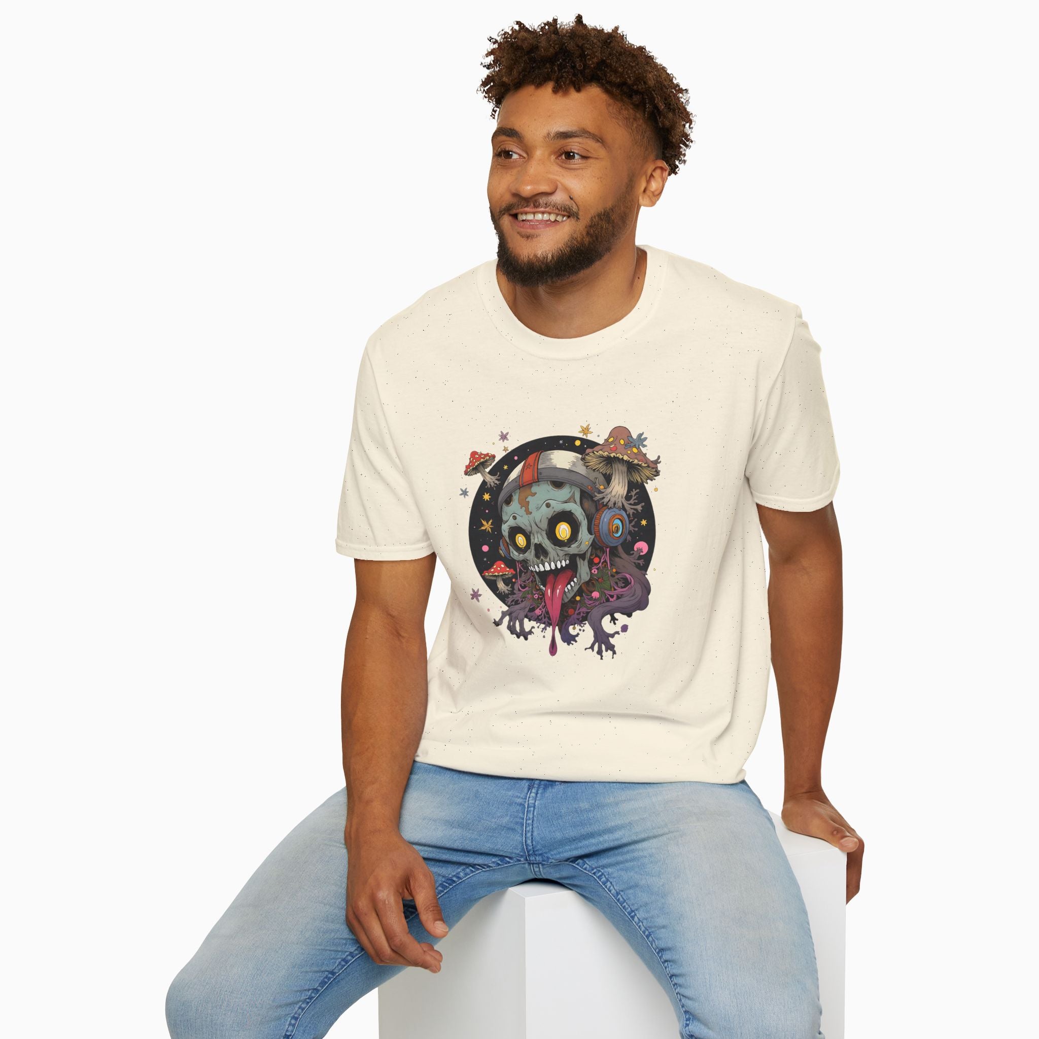 Psychedelic Mushroom Skull Unisex T-Shirt