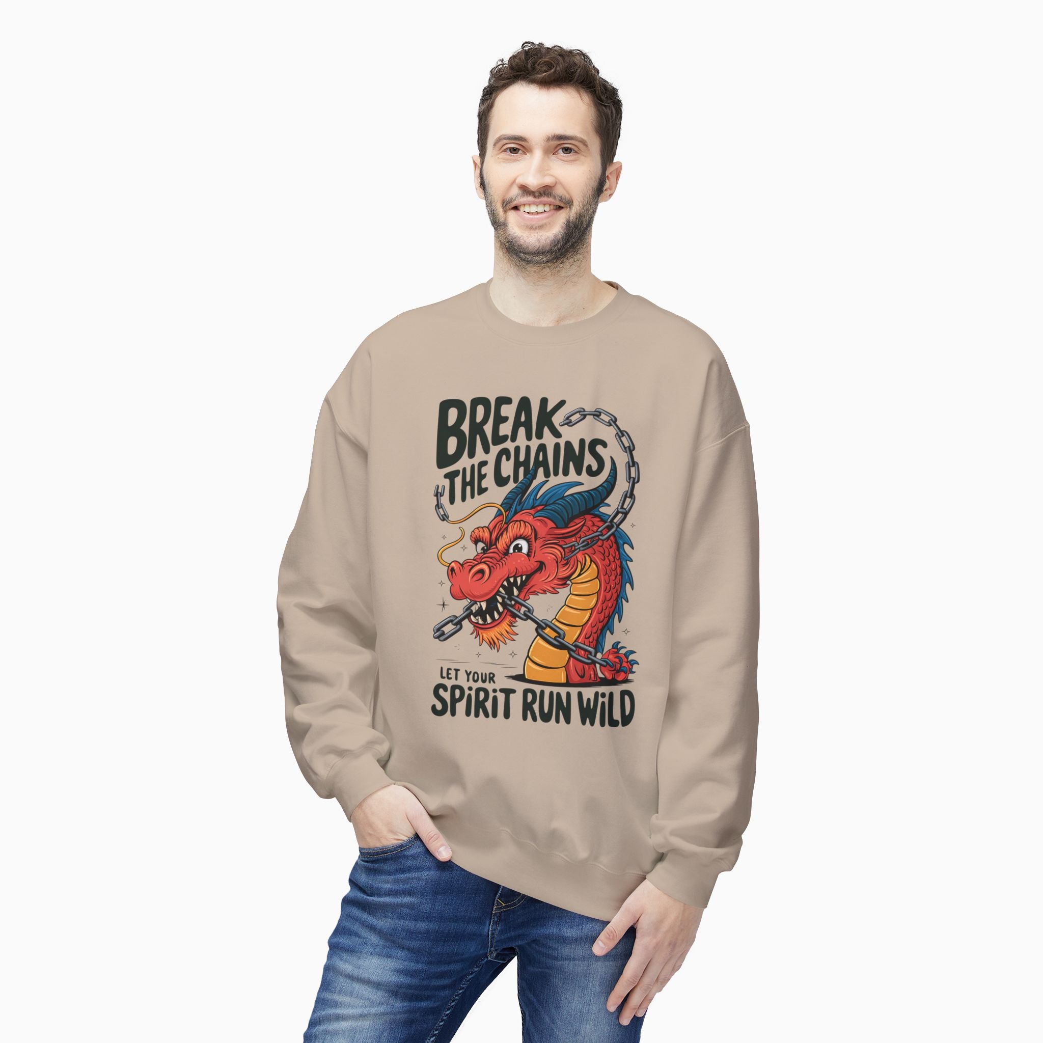 China Dragon Graphic Sweatshirt | Break the Chains Unisex Design