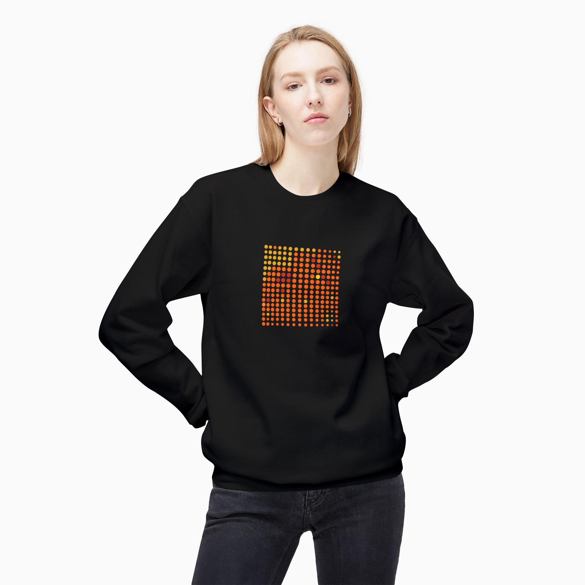 Orange & Red QR Code Unisex Sweatshirt - Design by Woollieemix