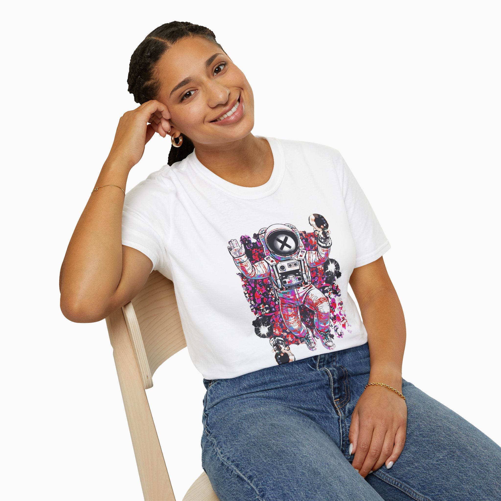 Astronaut Floating in Space Unisex T-Shirt