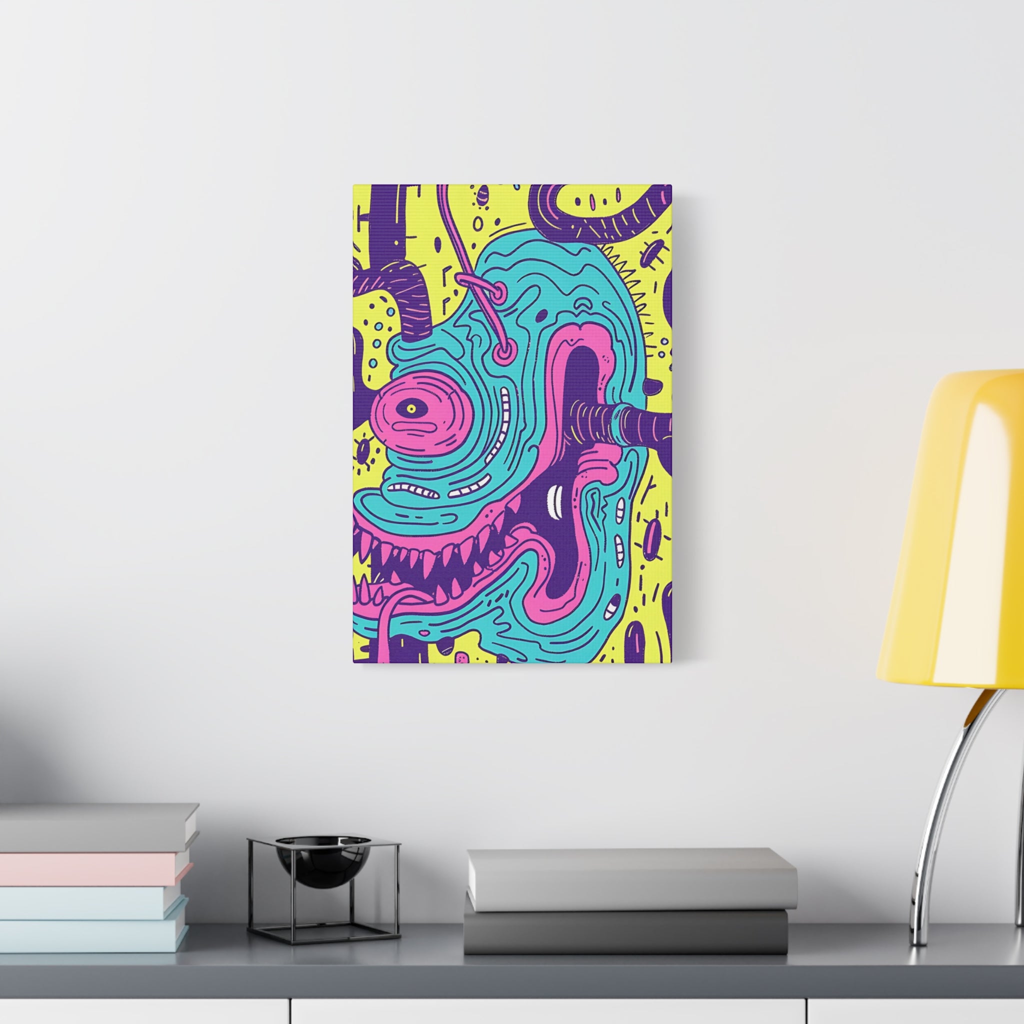 Neon Blue Cable Monster Canvas Print