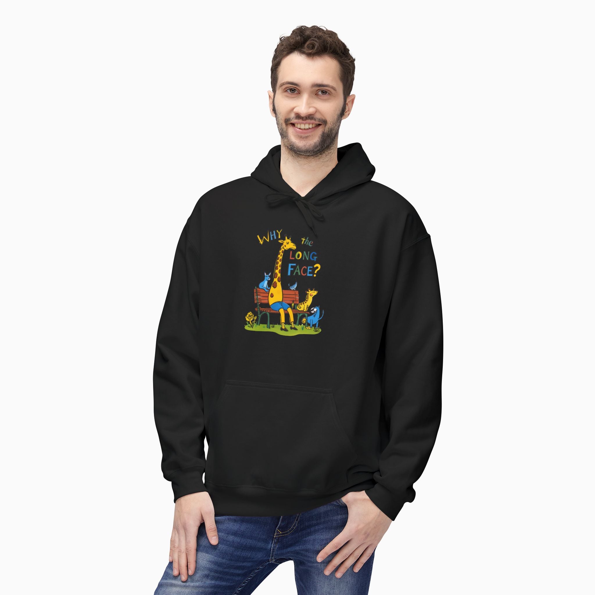 Funny Giraffe Why the Long Face Unisex Hoodie