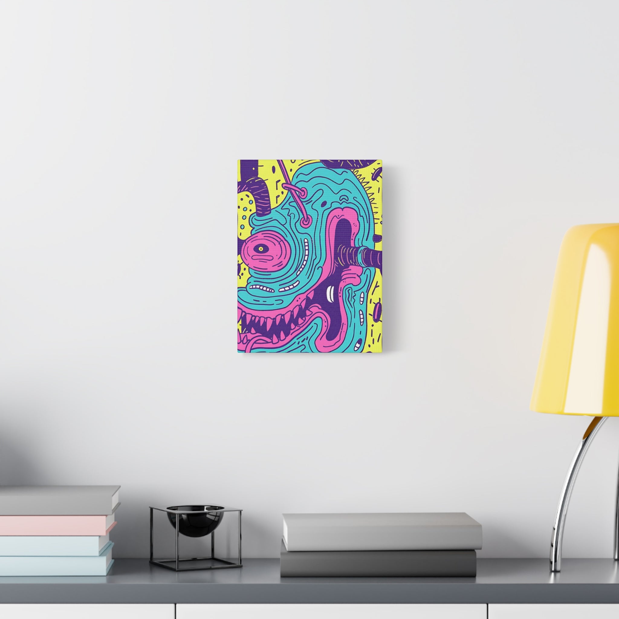 Neon Blue Cable Monster Canvas Print