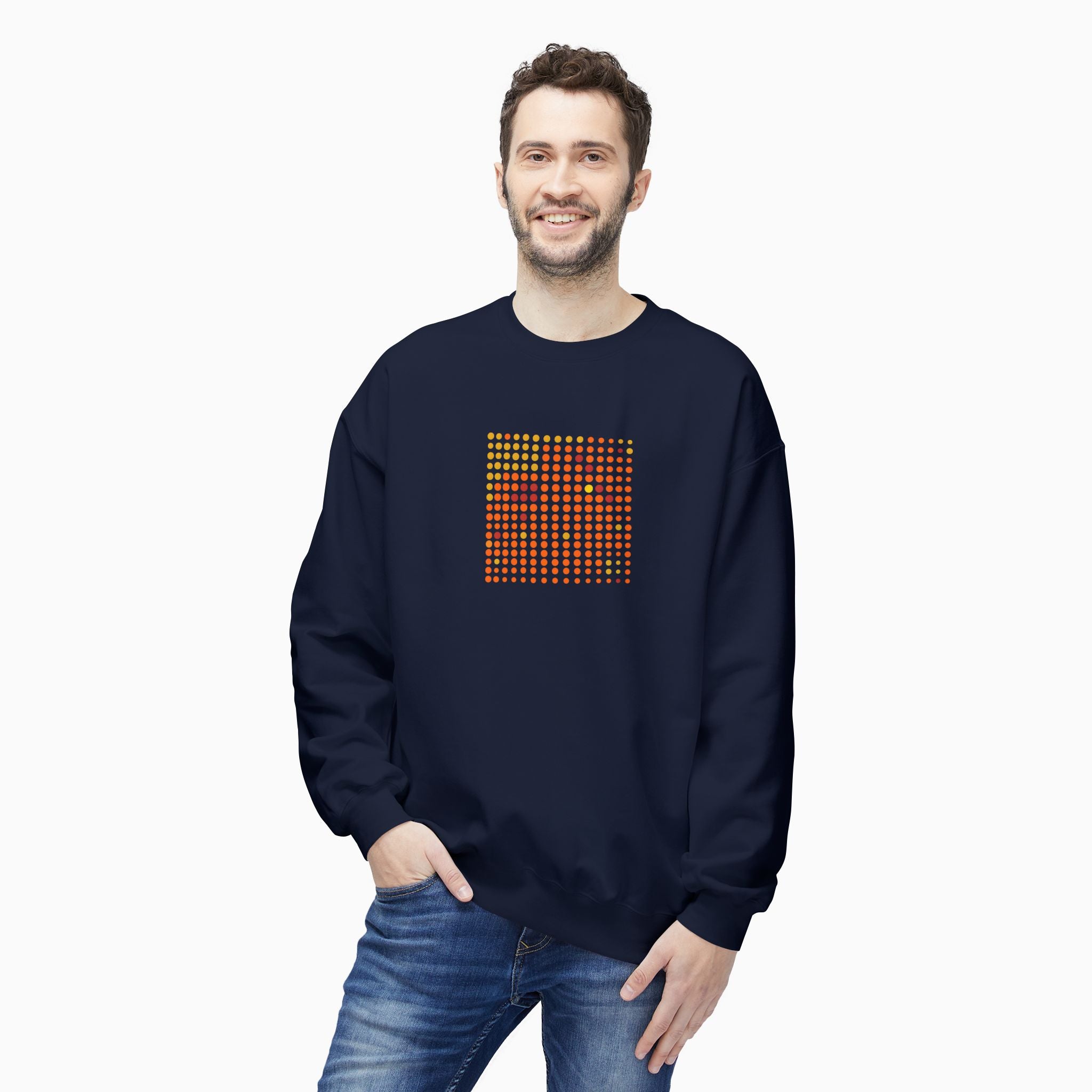 Orange & Red QR Code Unisex Sweatshirt - Design by Woollieemix