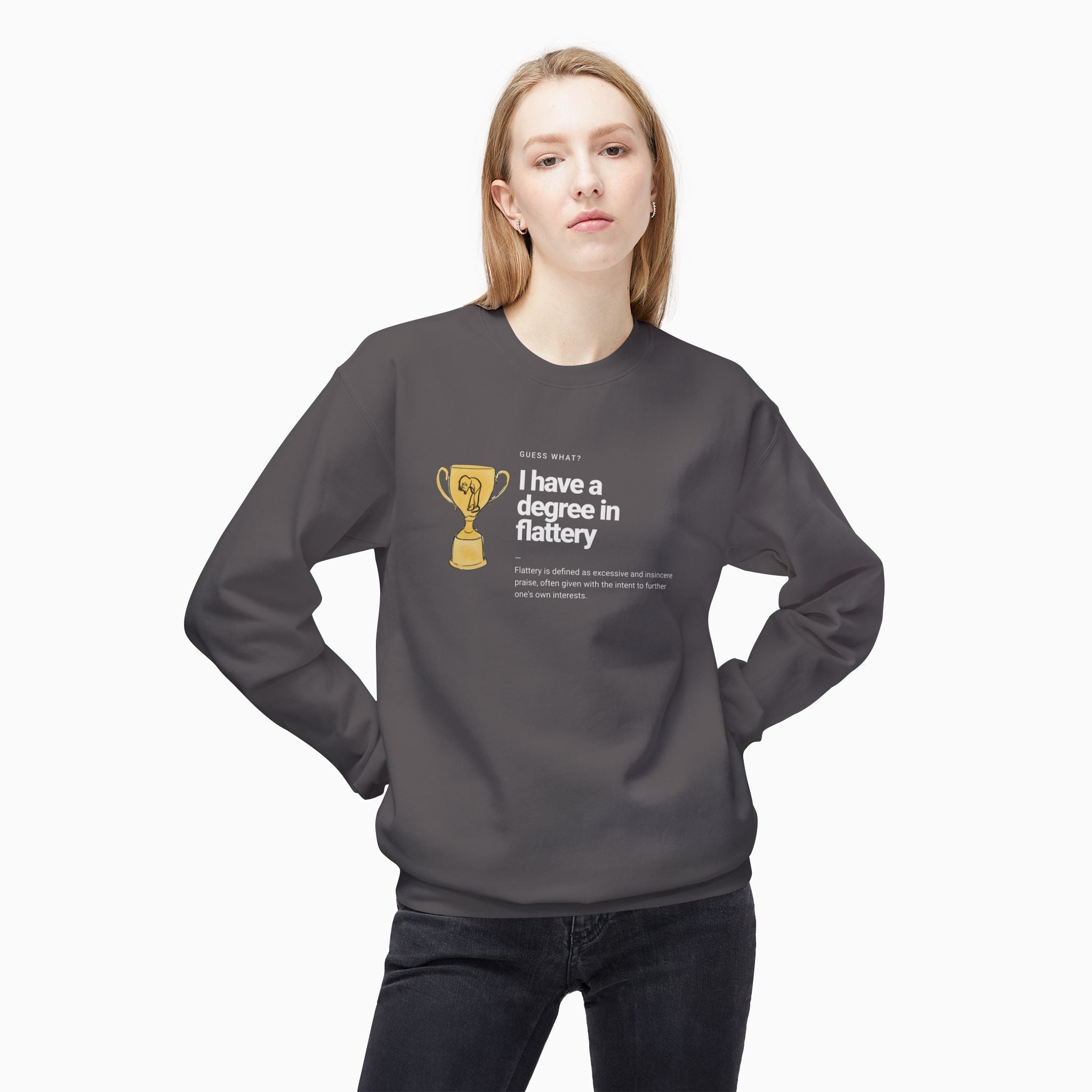 I Have a Degree in Flattery Dark Humor Unisex Sweatshirt