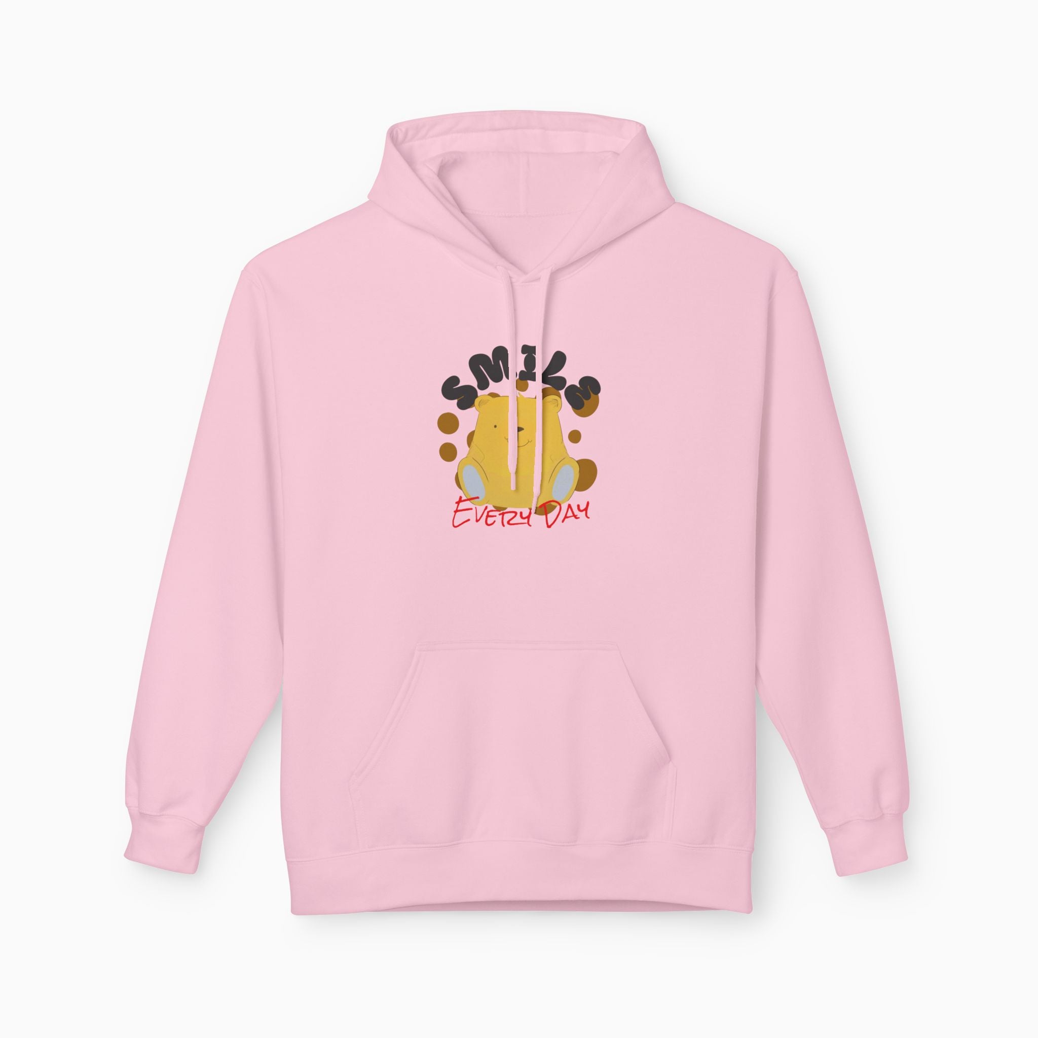 Smile Everyday Slogan With Teddy Bear Unisex Hoodie