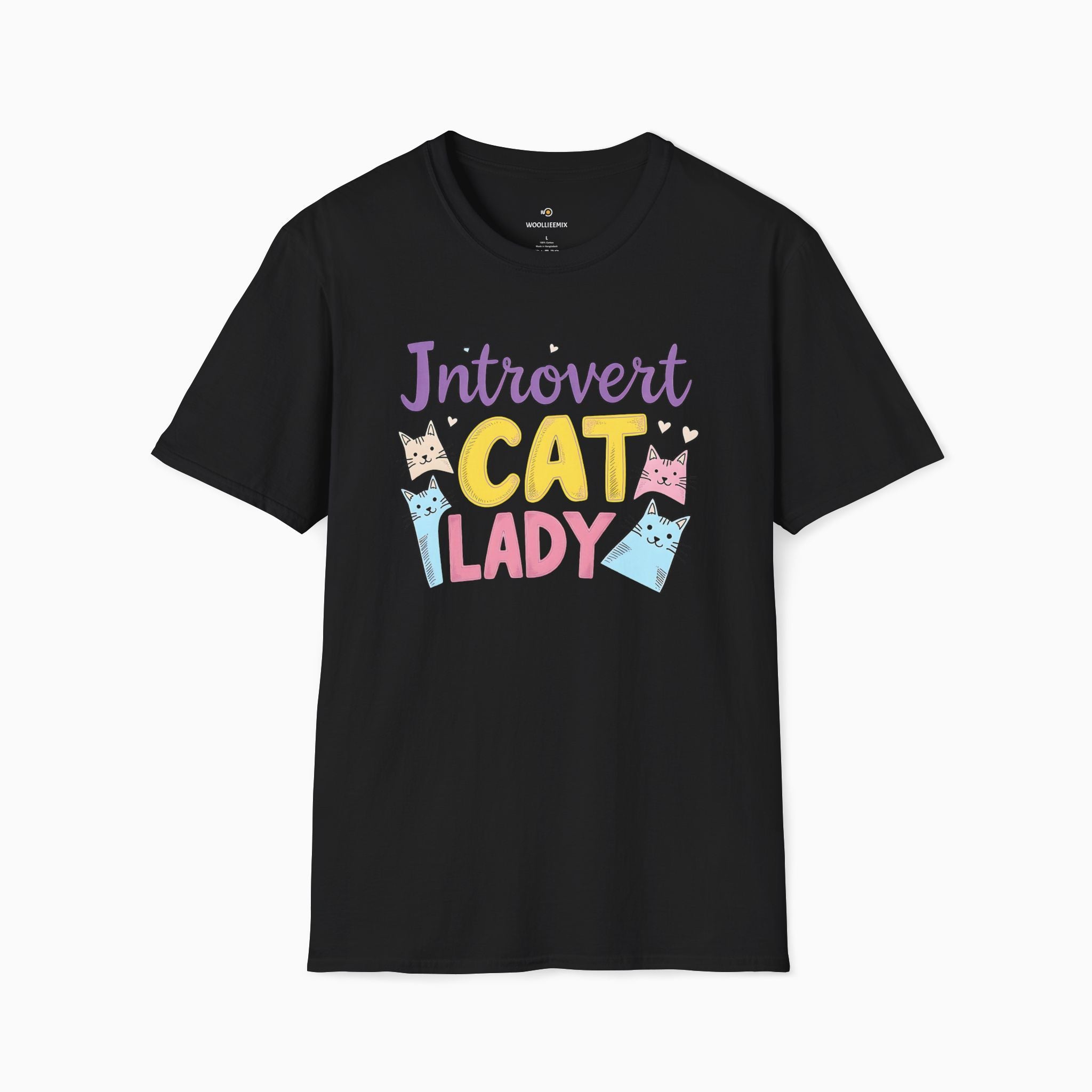Introvert Childless Cat Lady Unisex T-Shirt Gift | Woollieemix