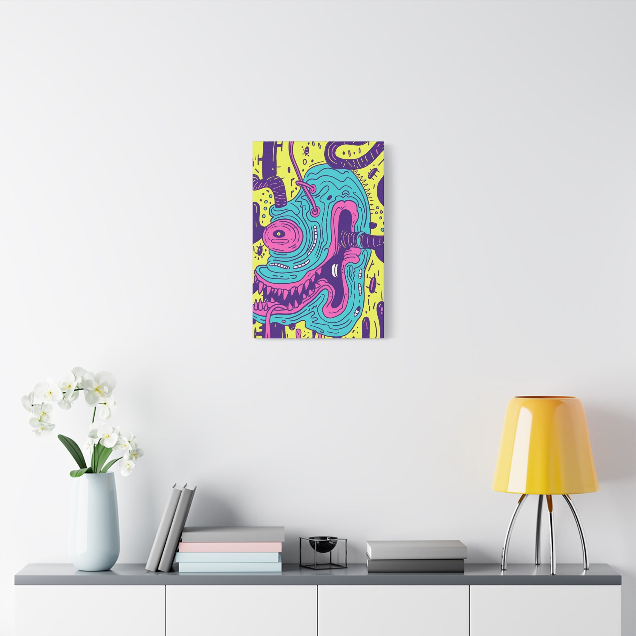 Neon Blue Cable Monster Canvas Print