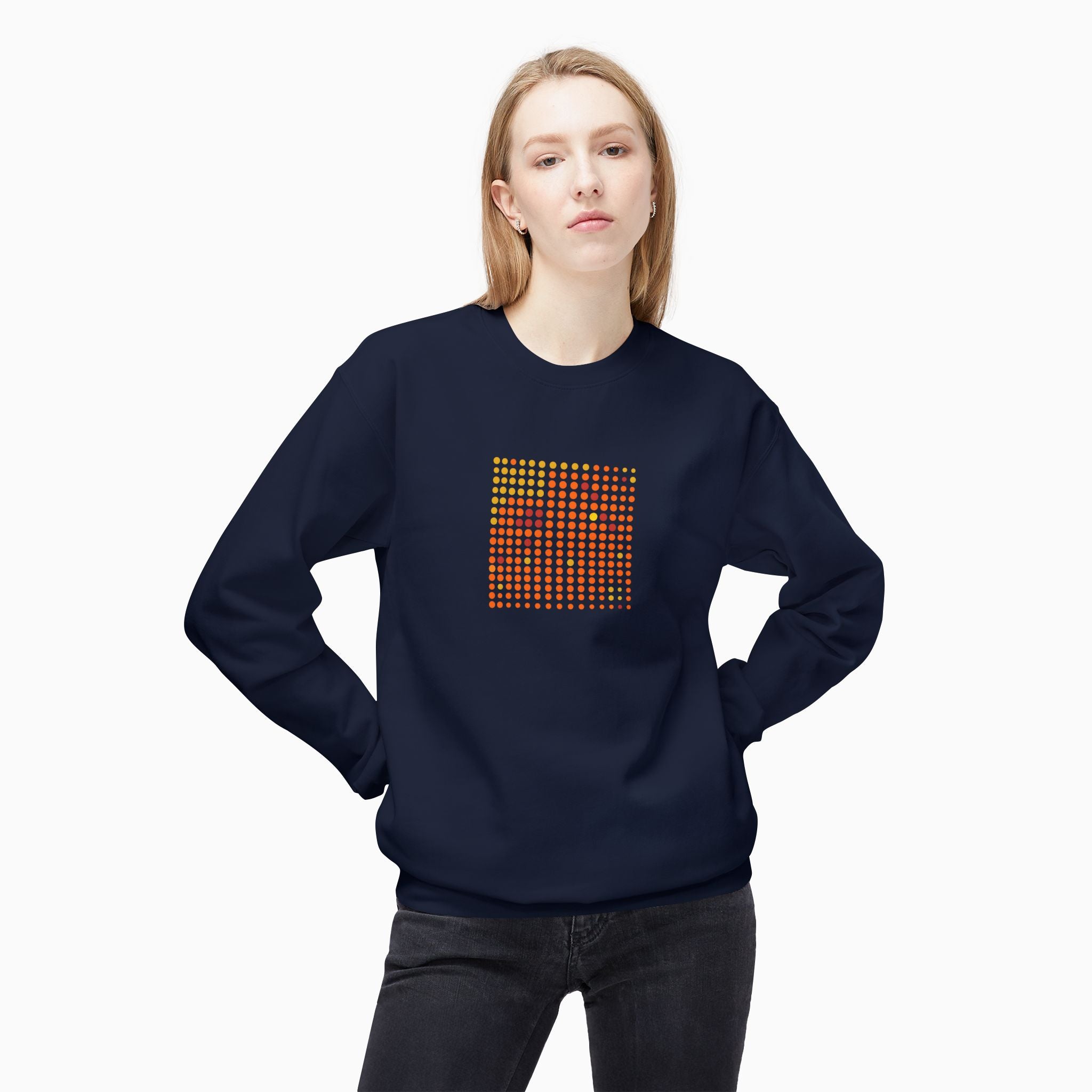 Orange & Red QR Code Unisex Sweatshirt - Design by Woollieemix