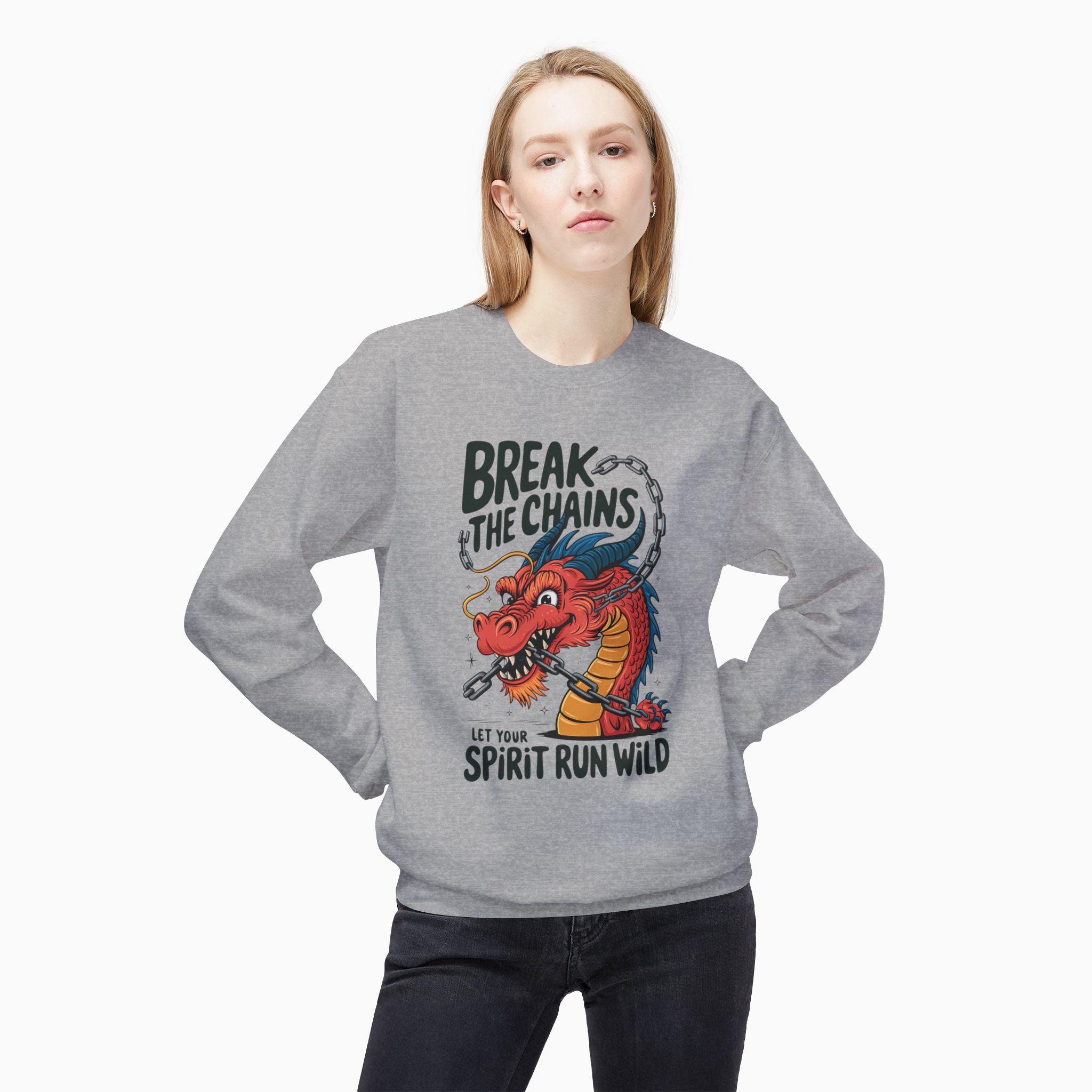 China Dragon Graphic Sweatshirt | Break the Chains Unisex Design