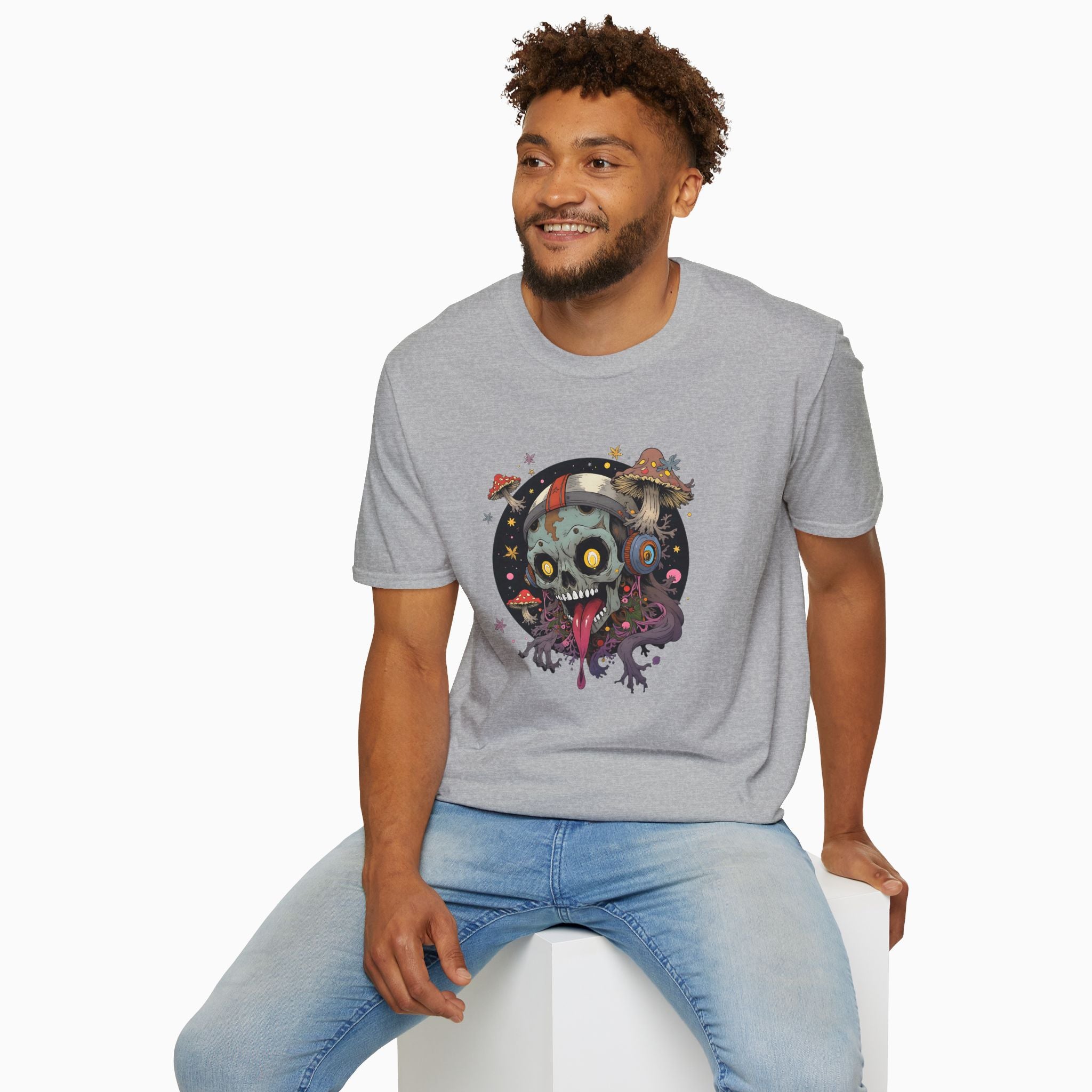 Psychedelic Mushroom Skull Unisex T-Shirt