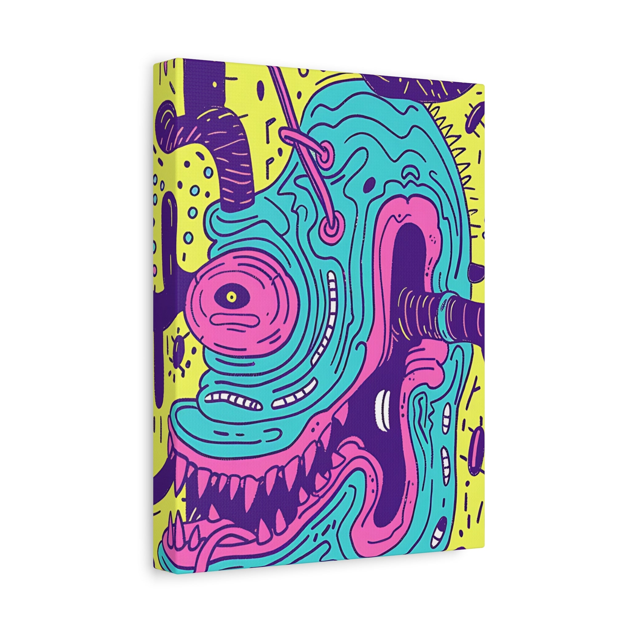 Neon Blue Cable Monster Canvas Print