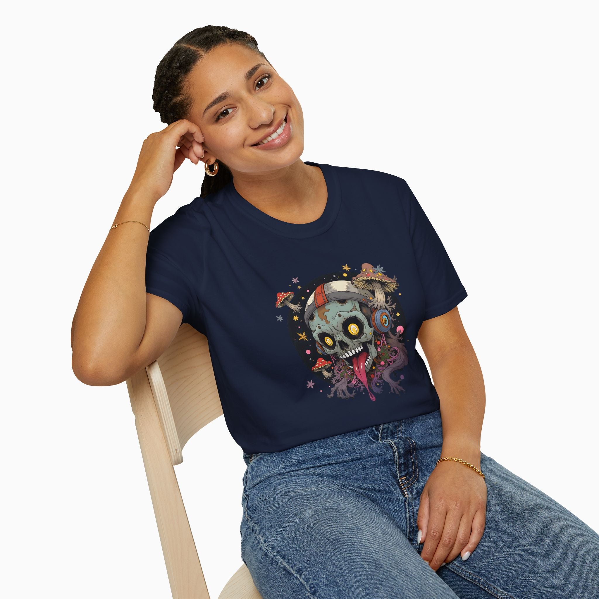 Psychedelic Mushroom Skull Unisex T-Shirt