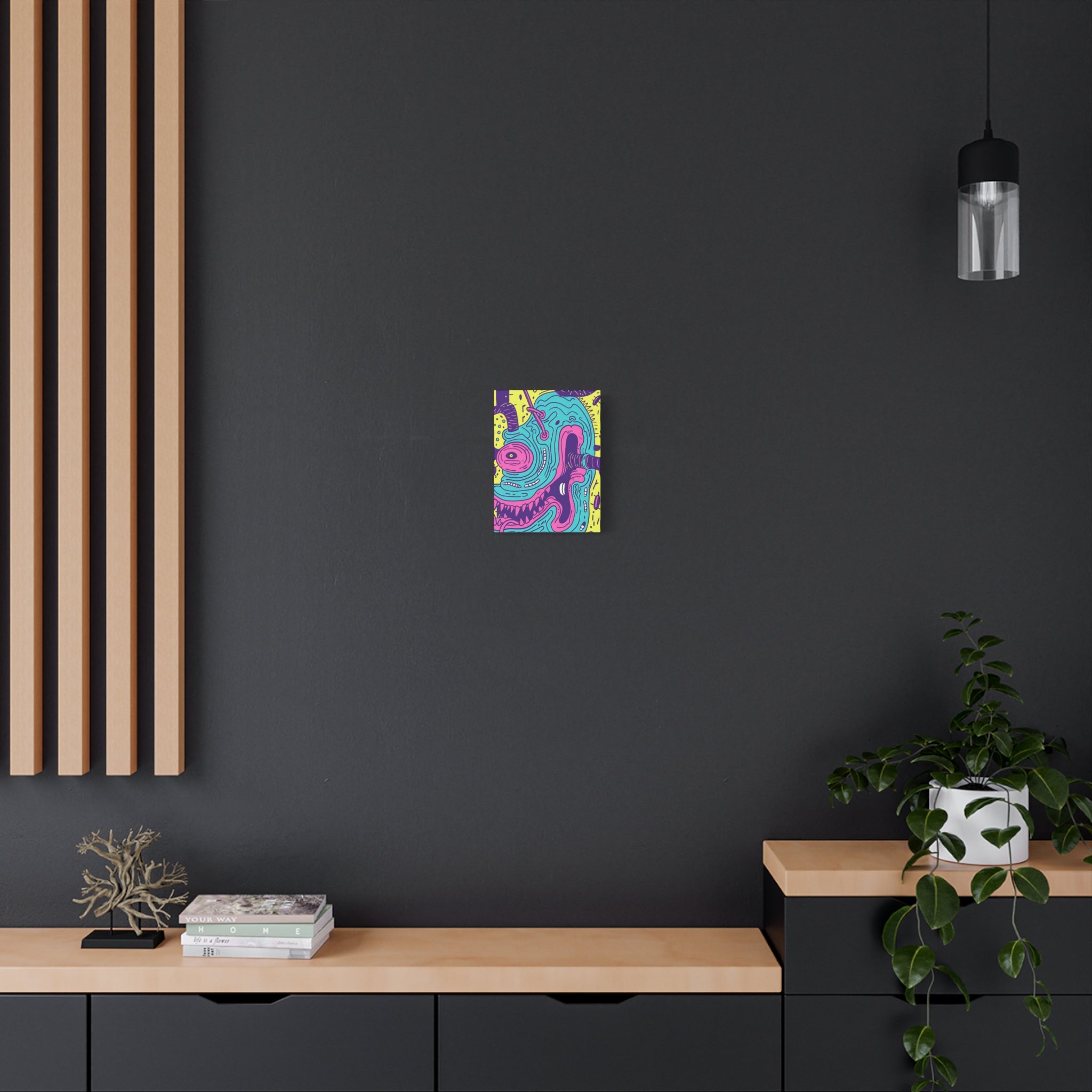 Neon Blue Cable Monster Canvas Print