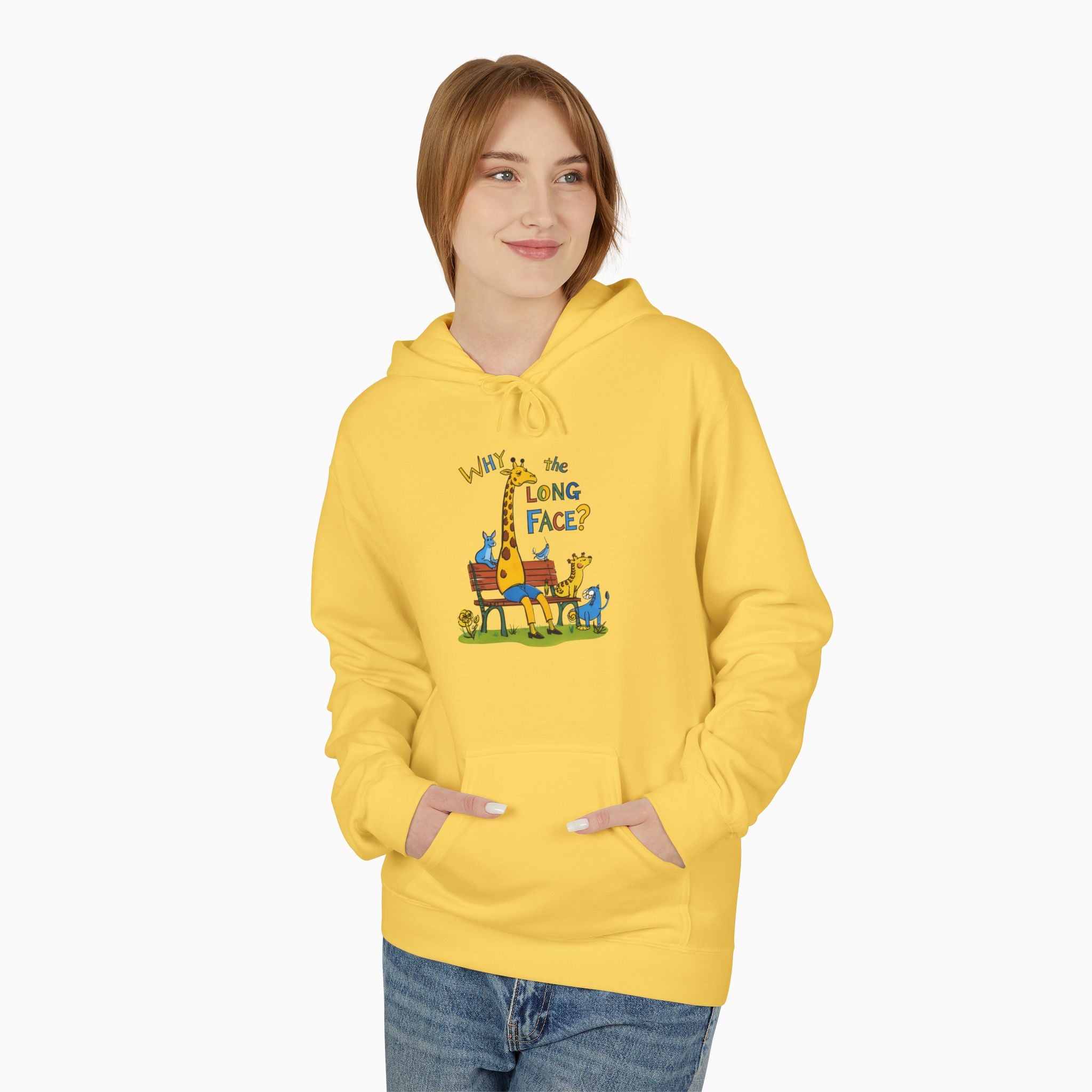 Funny Giraffe Why the Long Face Unisex Hoodie