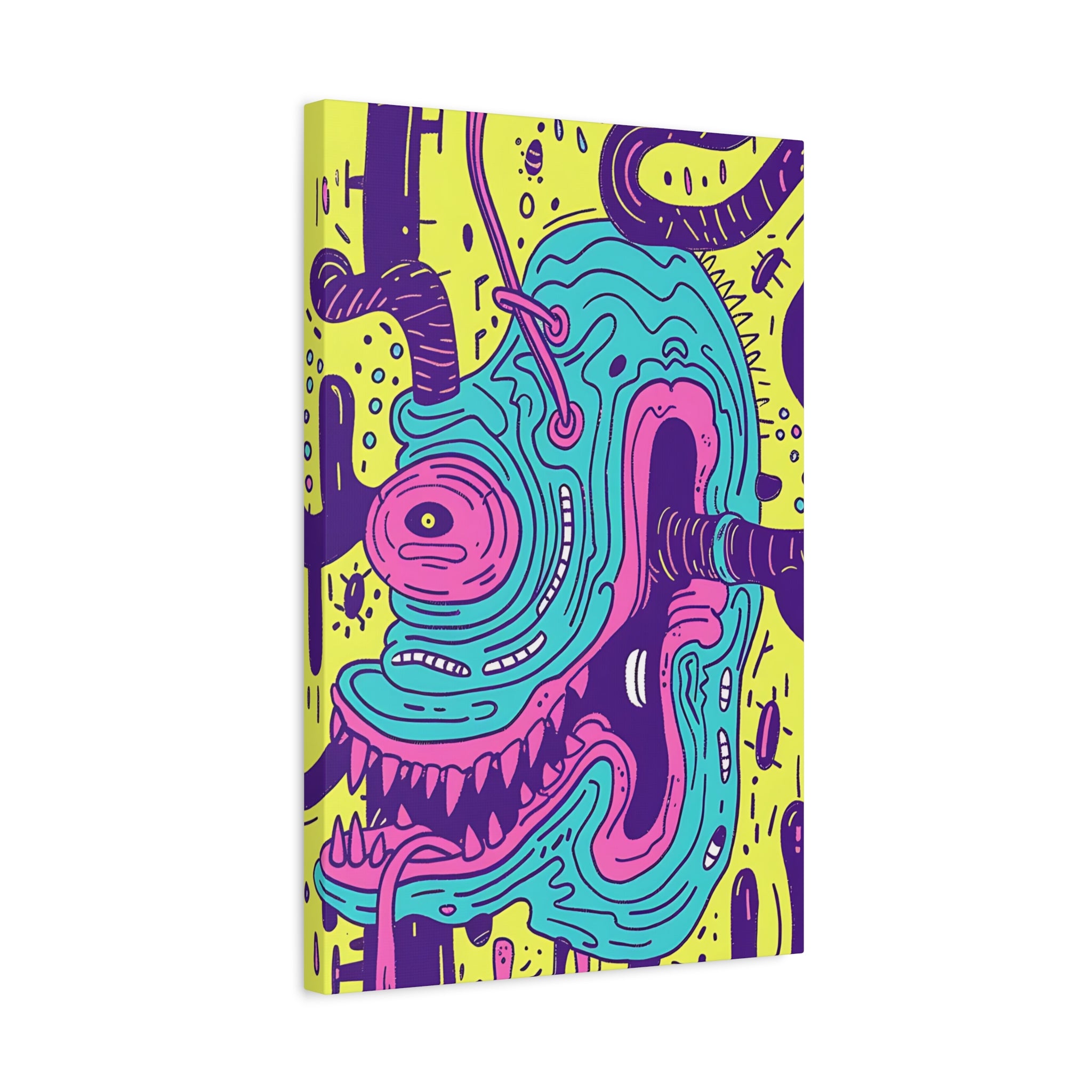 Neon Blue Cable Monster Canvas Print