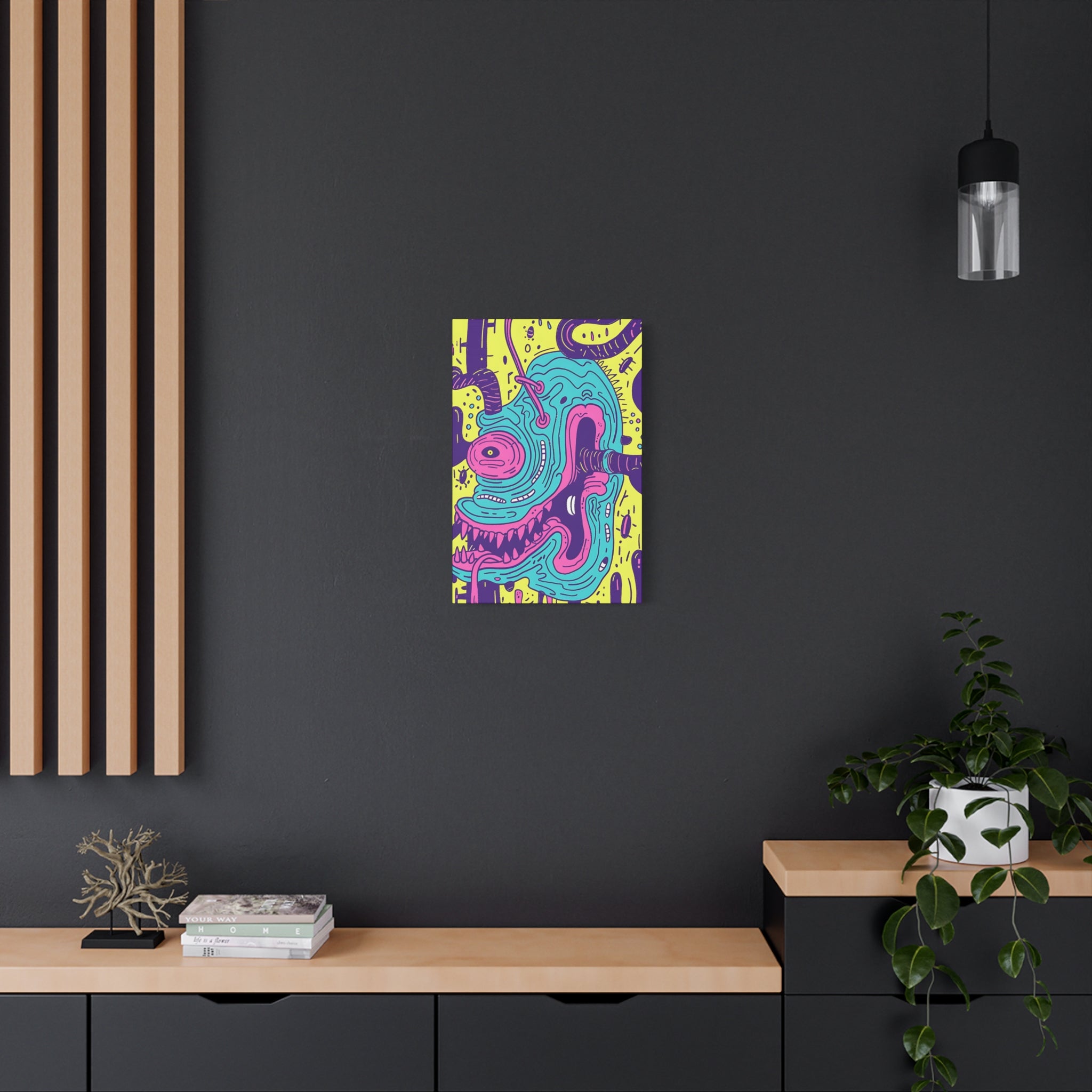 Neon Blue Cable Monster Canvas Print