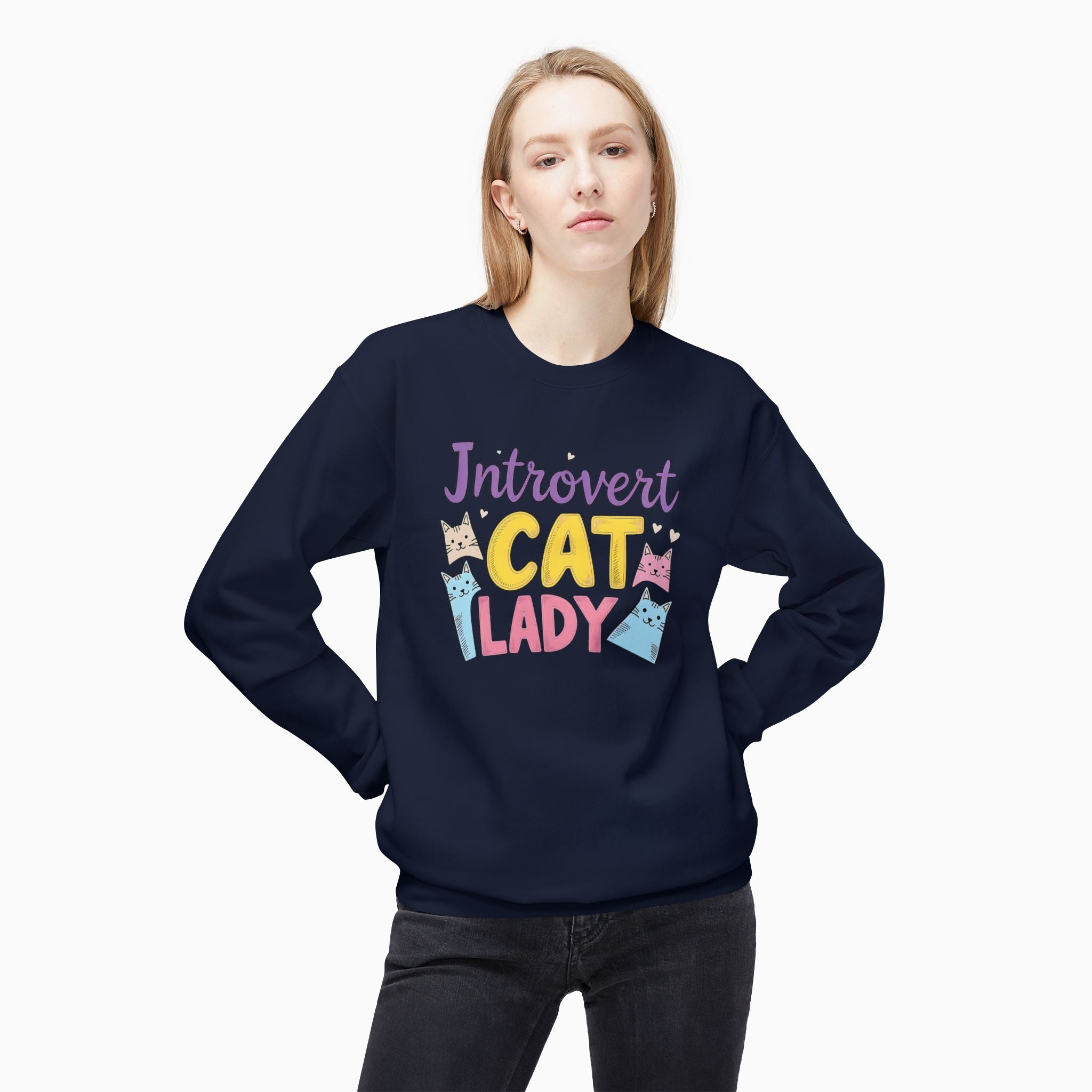Introvert Childless Cat Lady Unisex Sweatshirt