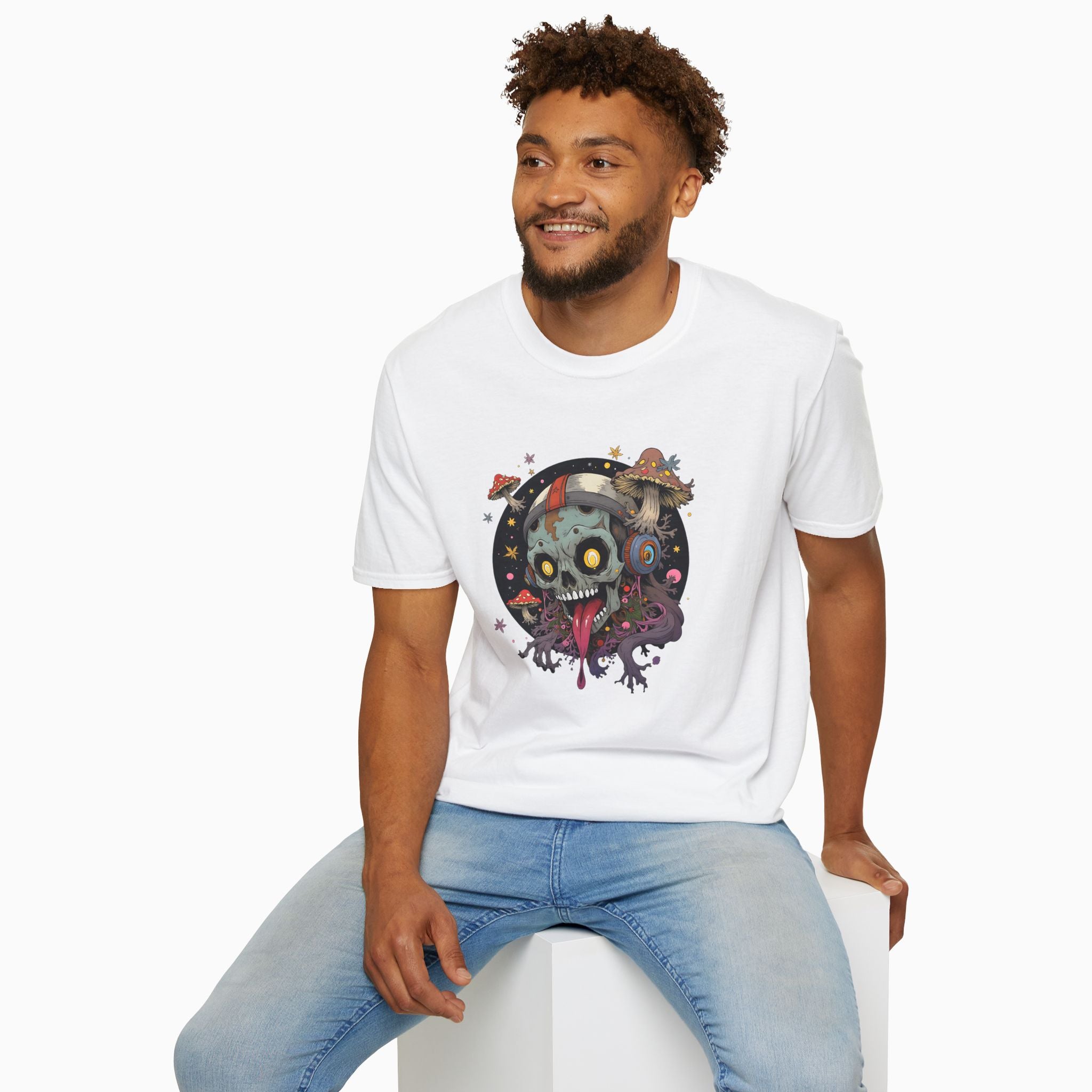 Psychedelic Mushroom Skull Unisex T-Shirt
