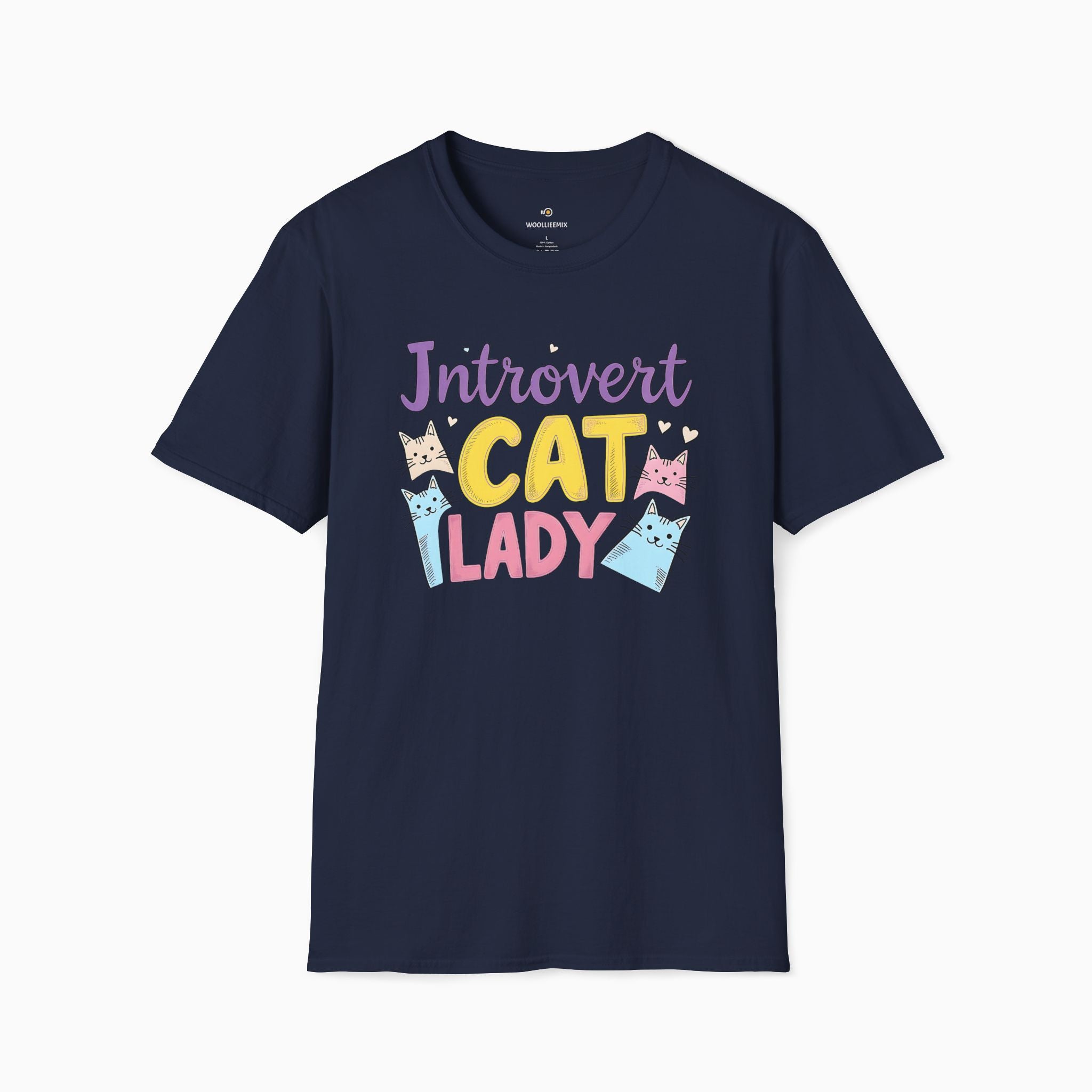 Introvert Childless Cat Lady Unisex T-Shirt Gift | Woollieemix