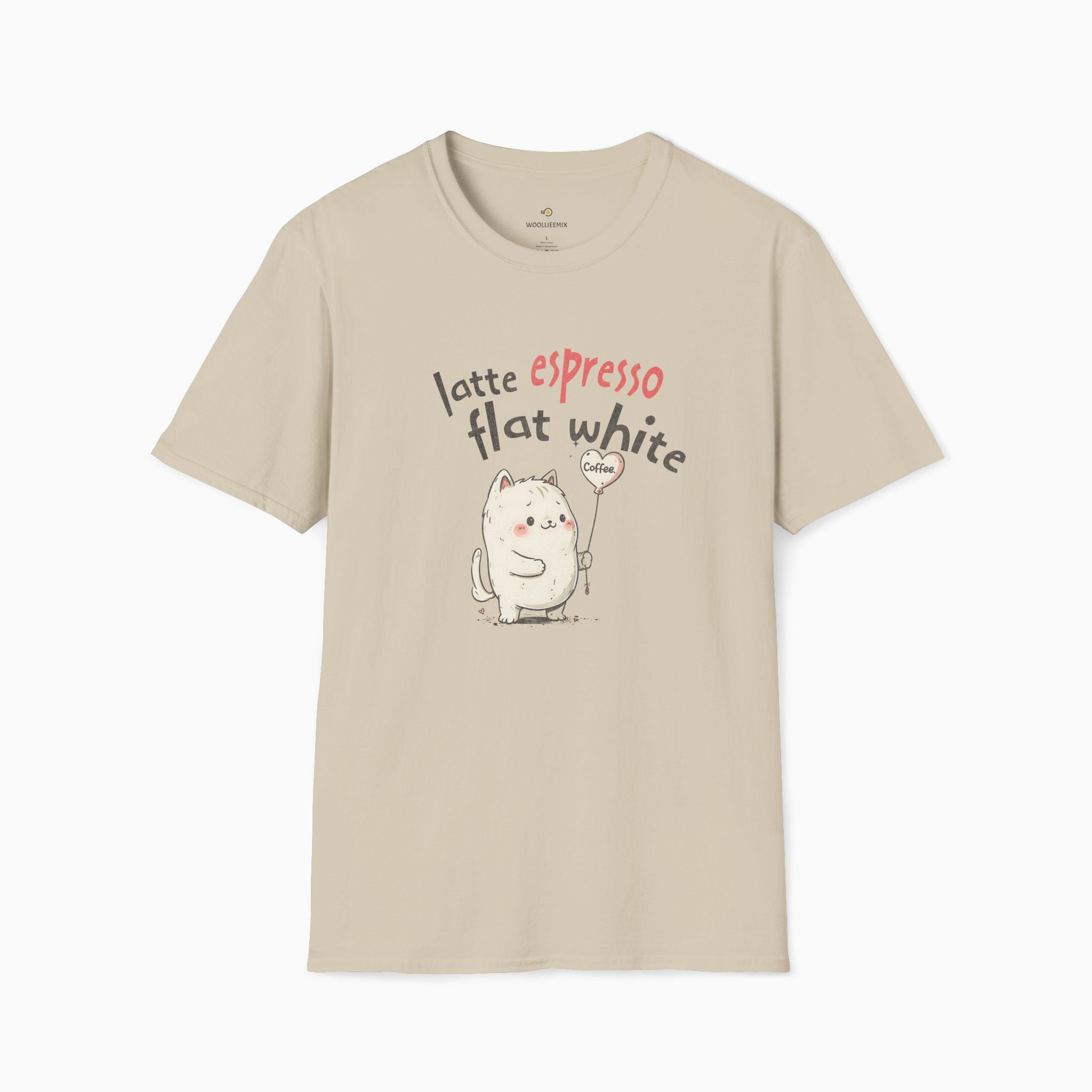 Coffee Cat Latte, Espresso, Flat White Unisex T-Shirt