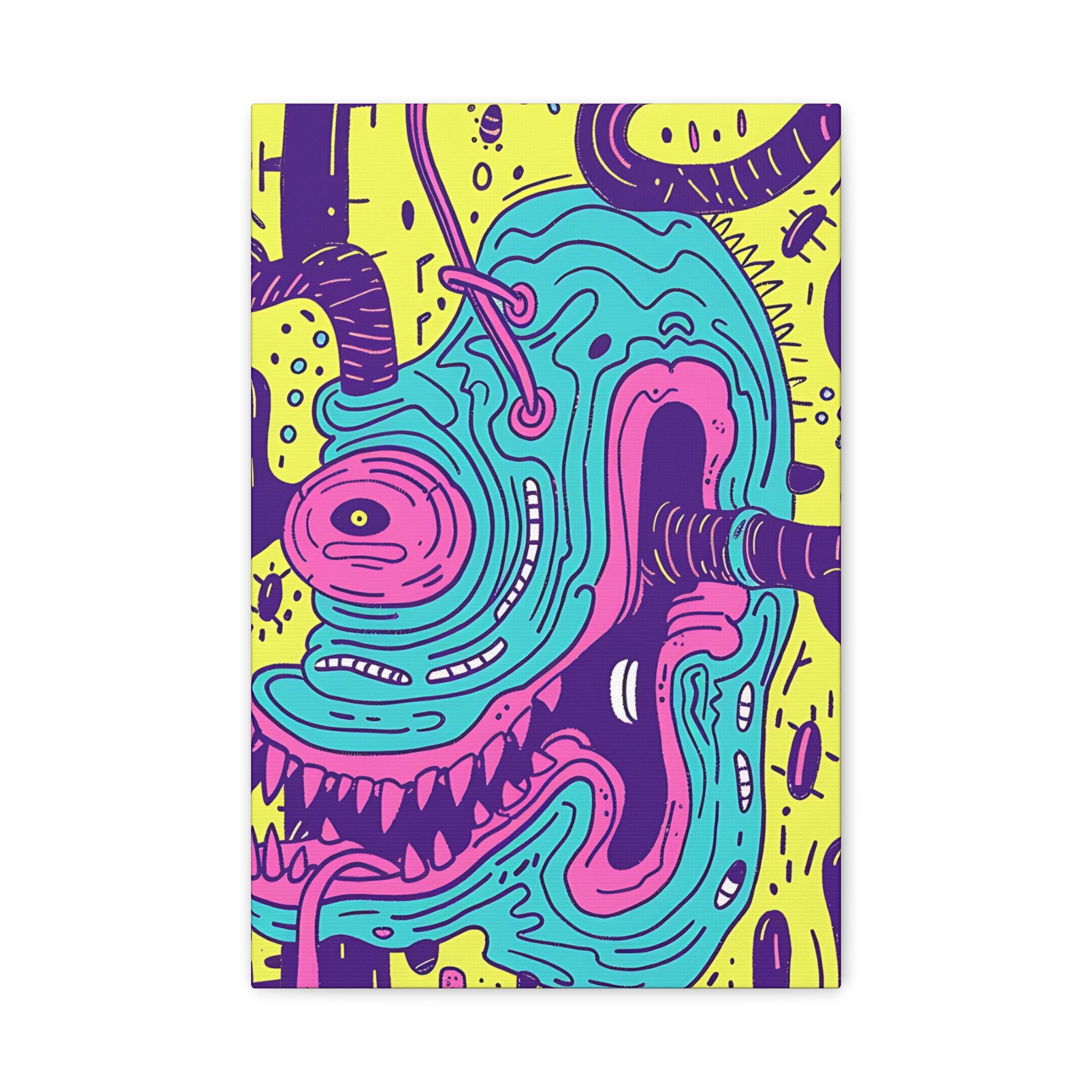 Neon Blue Cable Monster Canvas Print