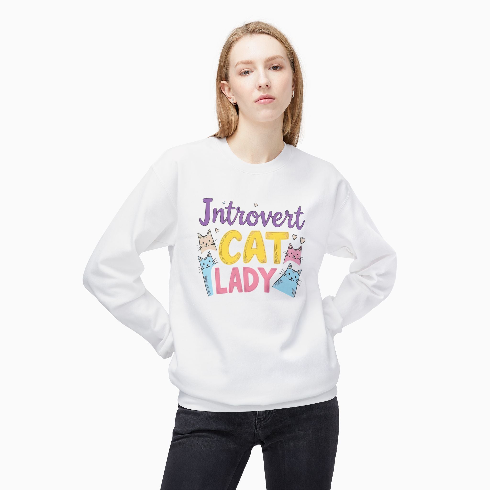 Introvert Childless Cat Lady Unisex Sweatshirt