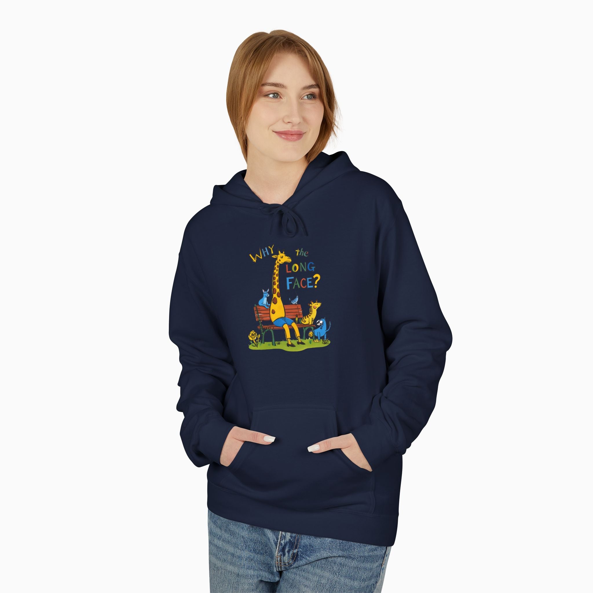 Funny Giraffe Why the Long Face Unisex Hoodie