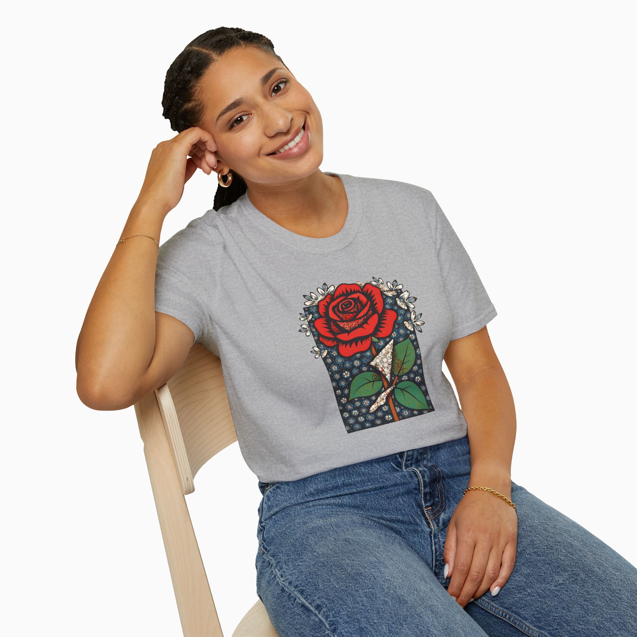 Vintage Crimson Rose Unisex T-Shirt