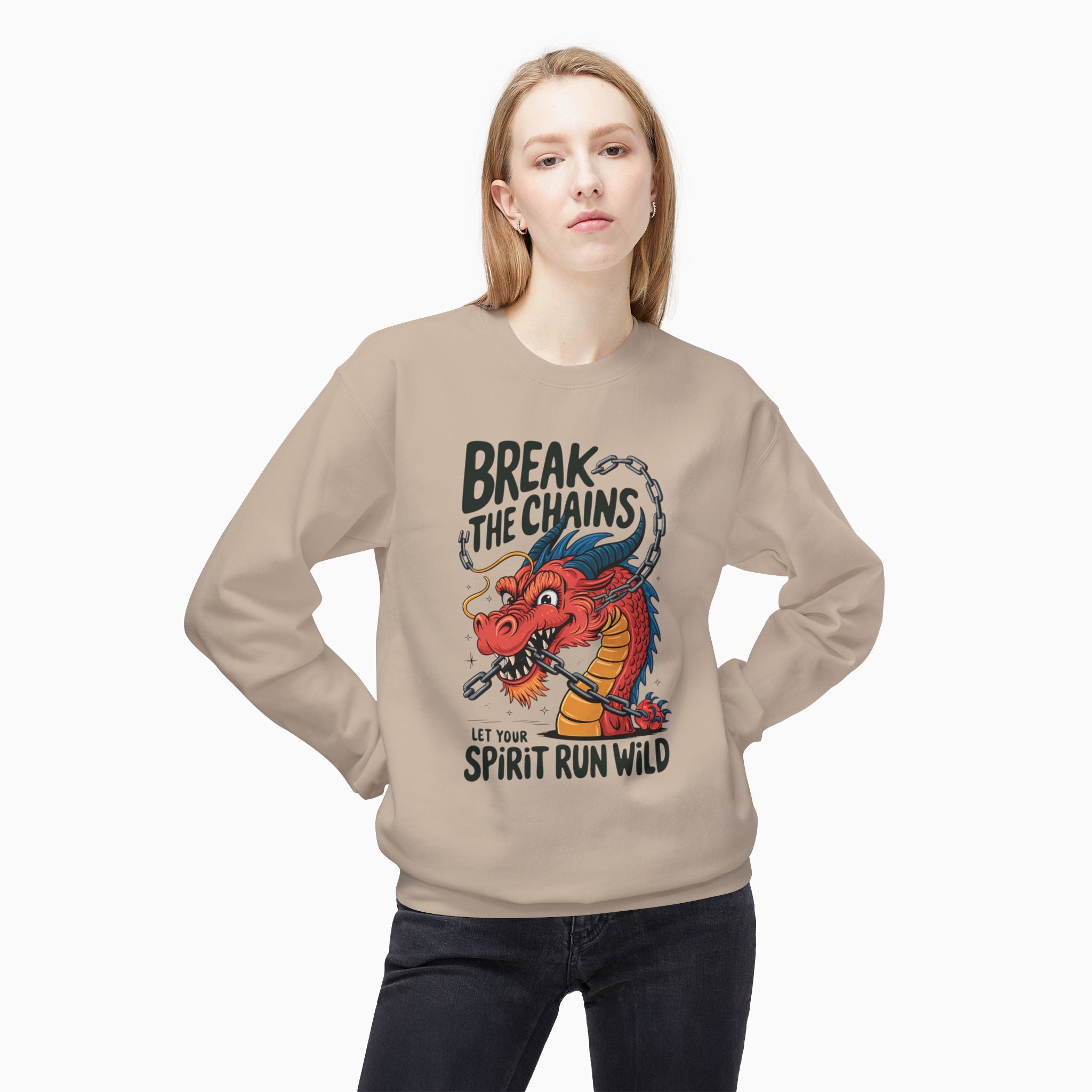 China Dragon Graphic Sweatshirt | Break the Chains Unisex Design