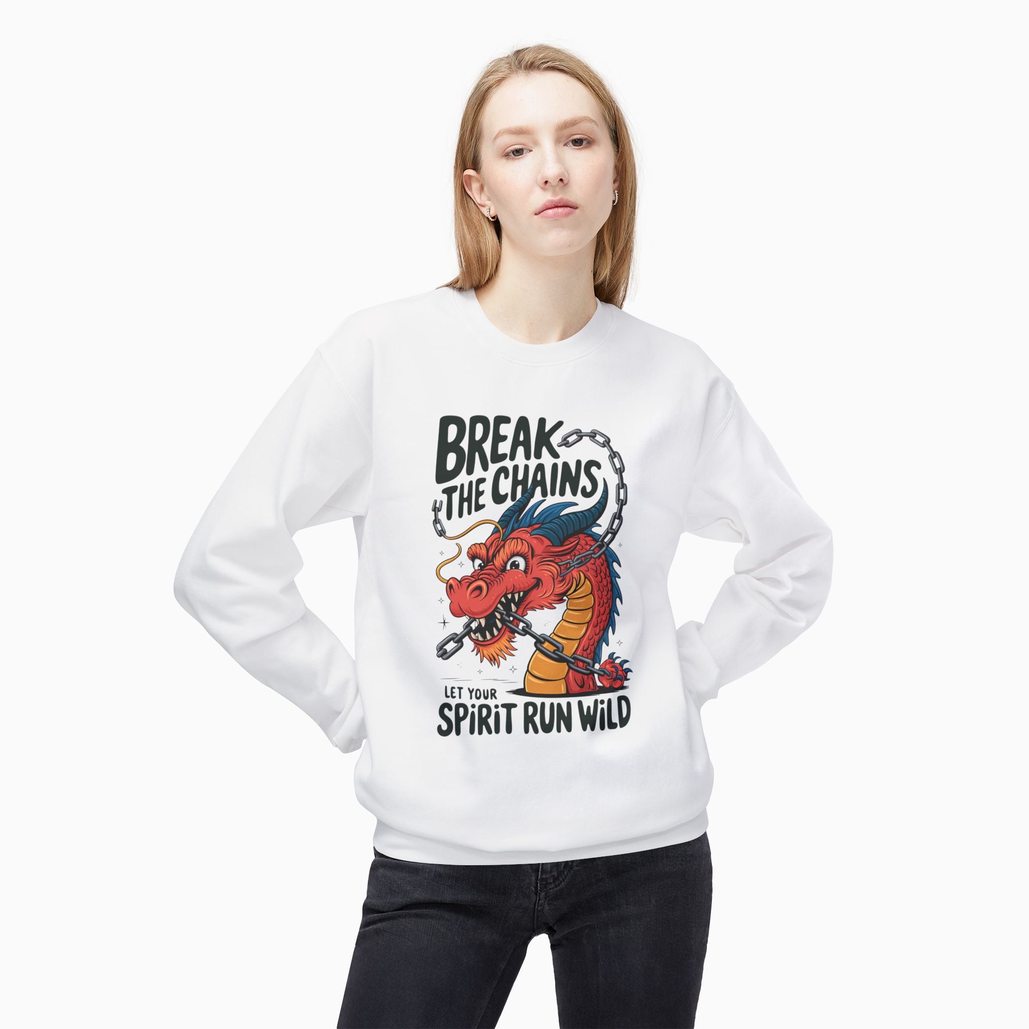 China Dragon Graphic Sweatshirt | Break the Chains Unisex Design