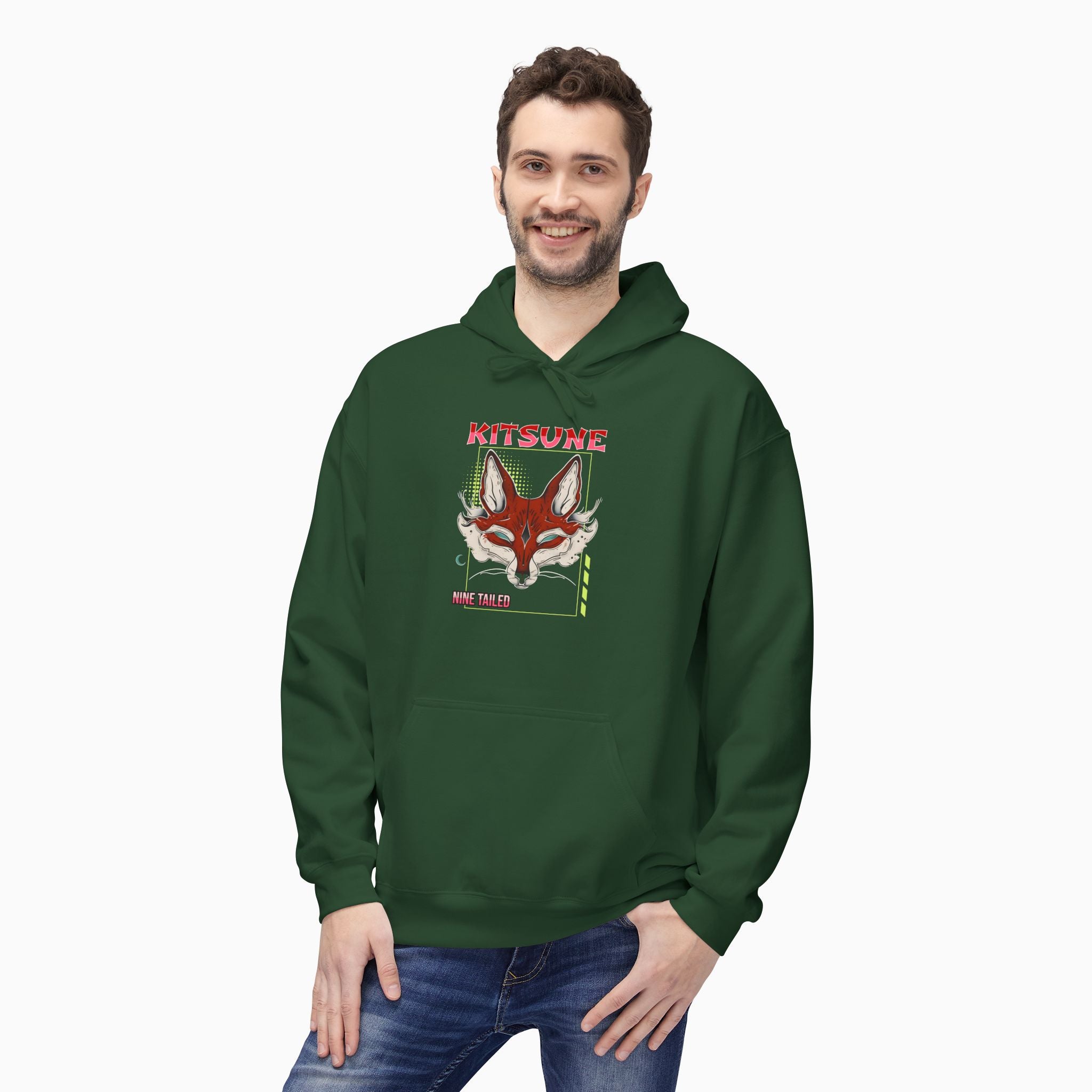 Kitsune Nine Tailed Fox Unisex Hoodie - Design by Woollieemix