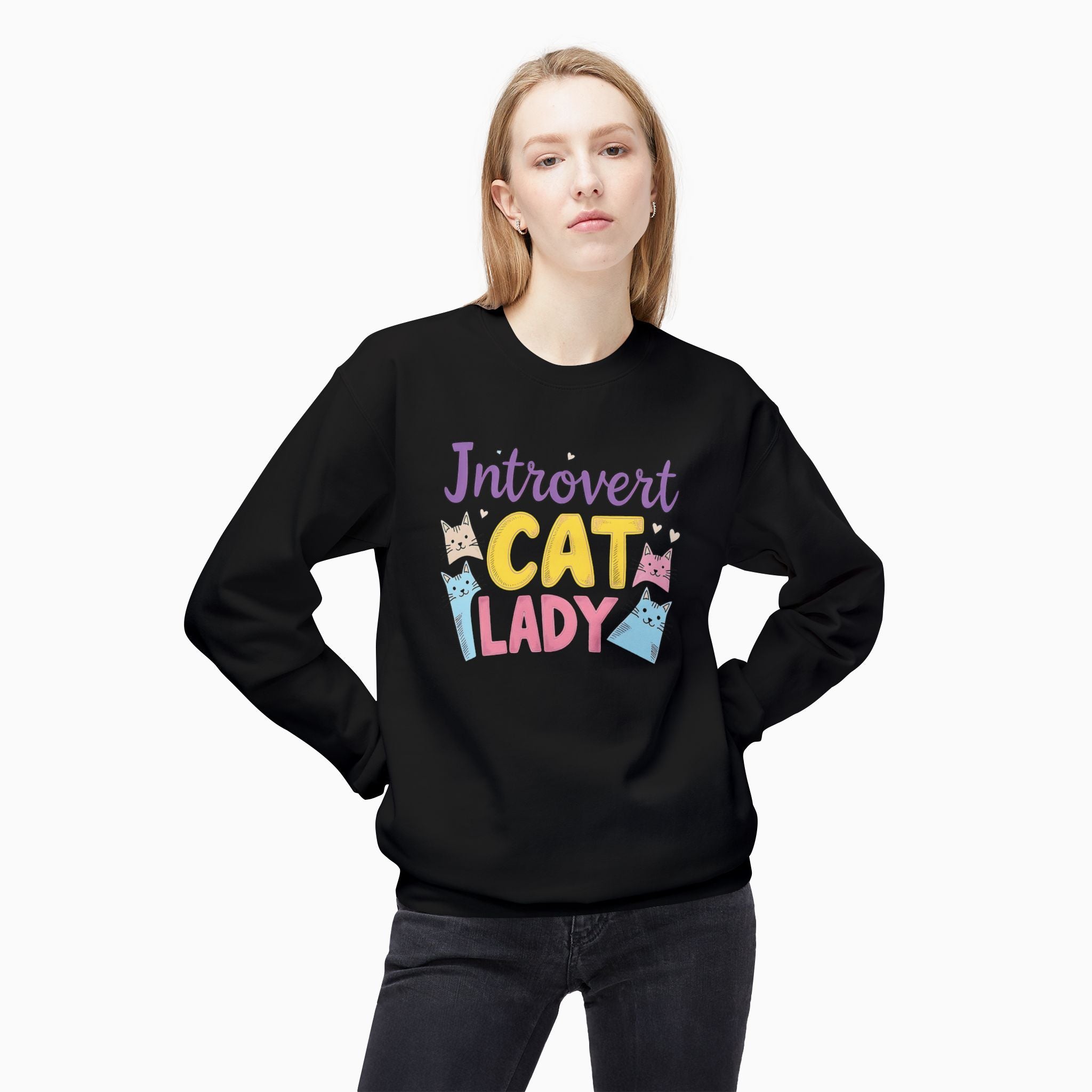 Introvert Childless Cat Lady Unisex Sweatshirt