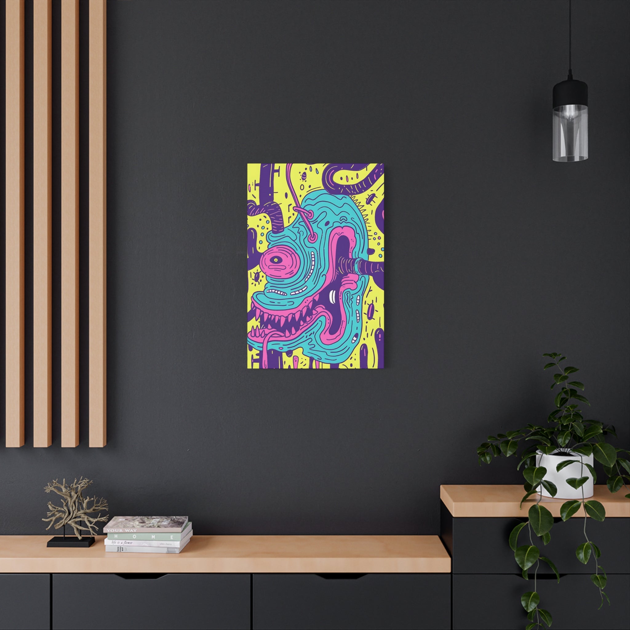 Neon Blue Cable Monster Canvas Print