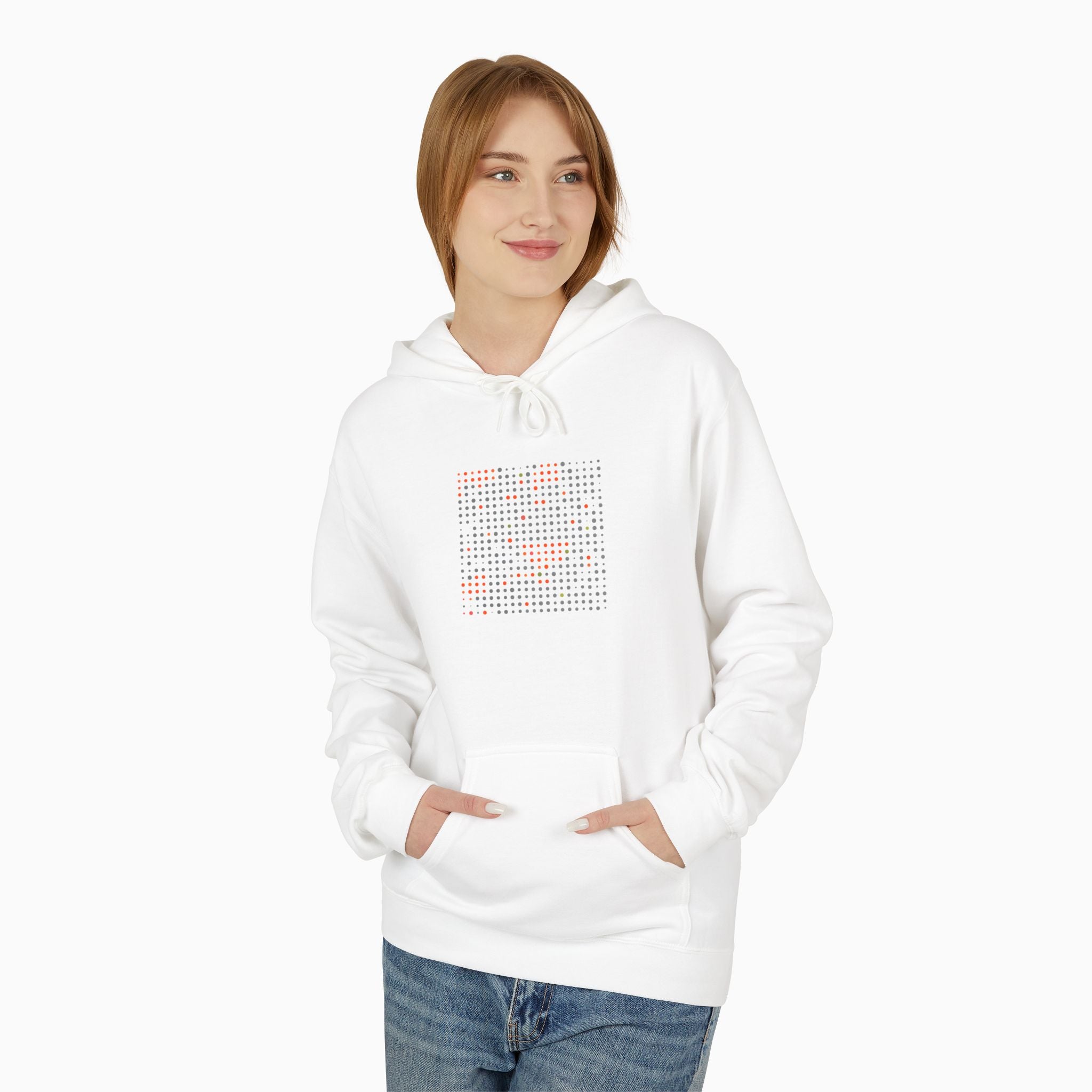 Grey & Red Qr Code Unisex Hoodie