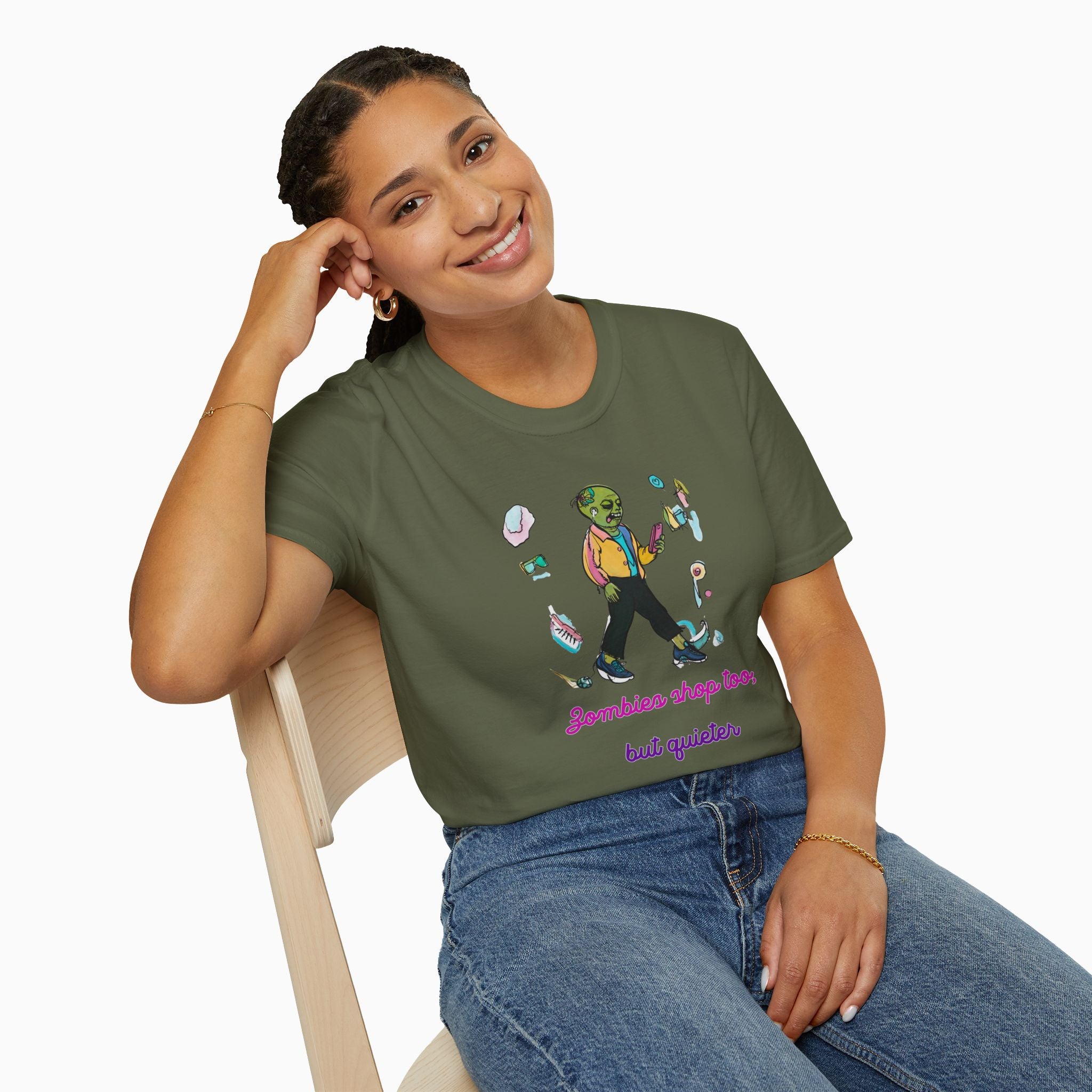 Zombies Shop Too, But Quieter Unisex T-Shirt