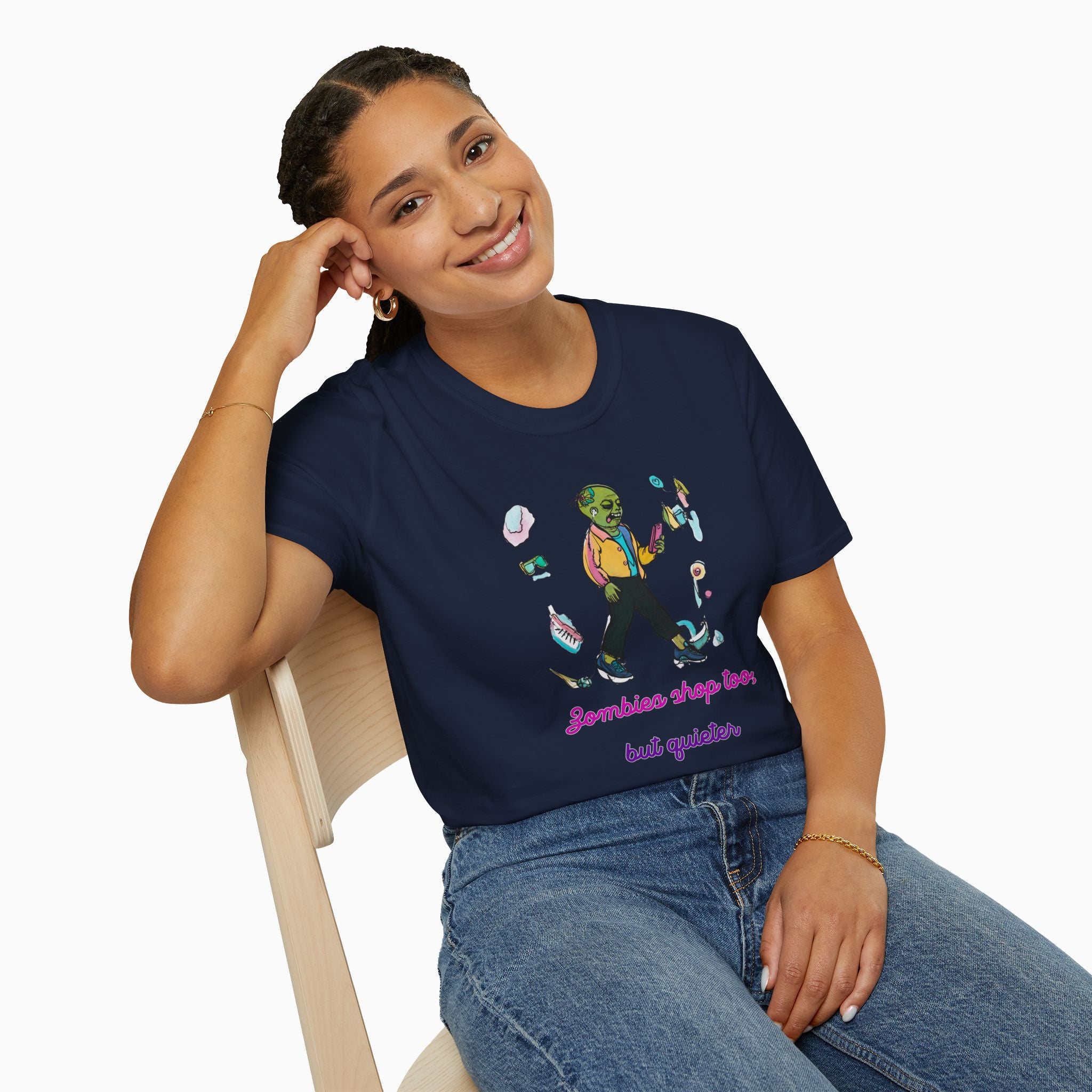 Zombies Shop Too, But Quieter Unisex T-Shirt