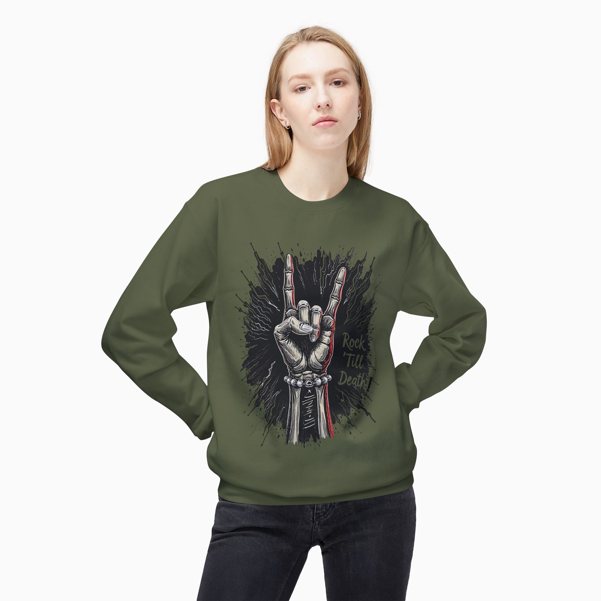 Rock and Roll Till Death Sweatshirt | Exclusive Woollieemix Design