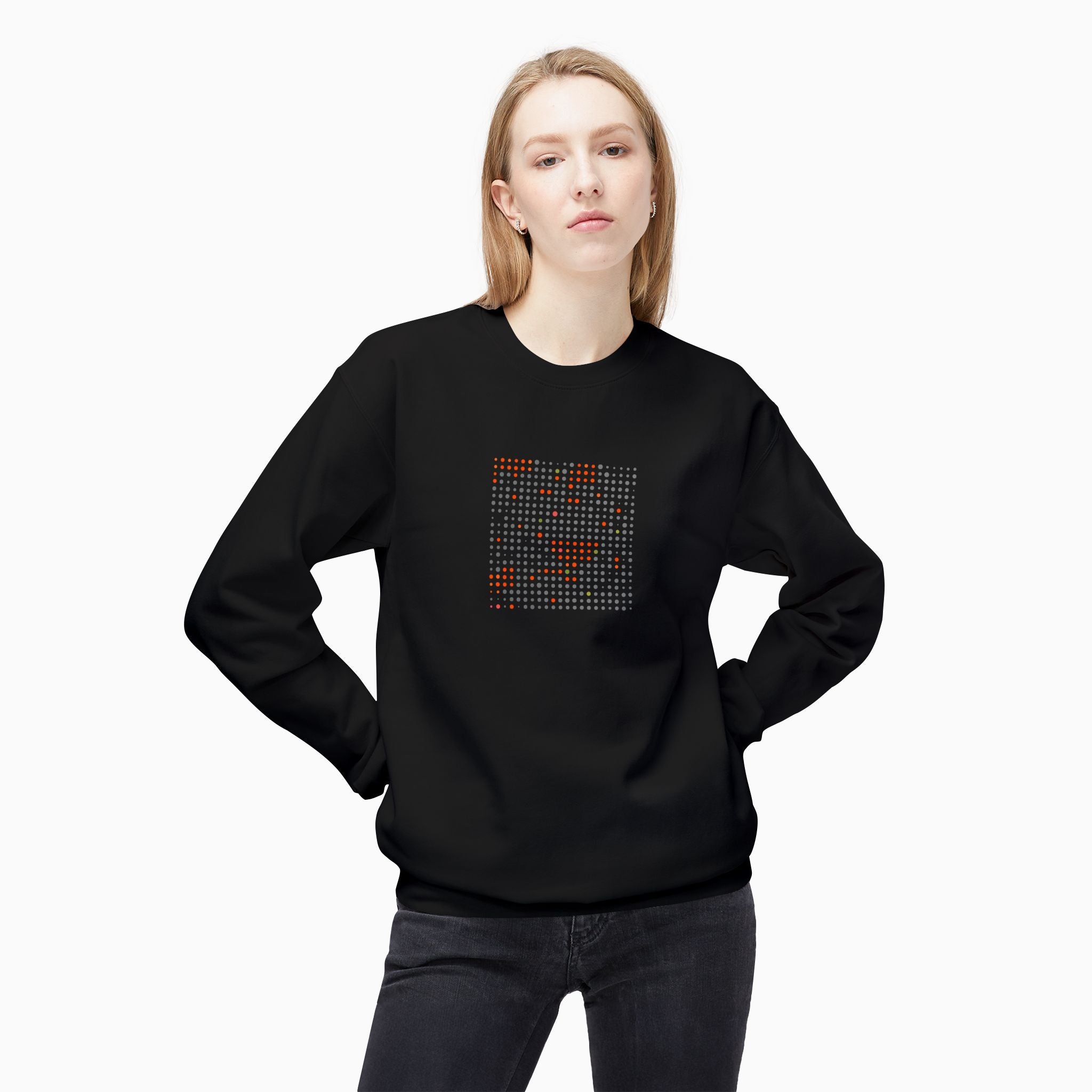Grey & Red Qr Code Unisex Sweatshirt