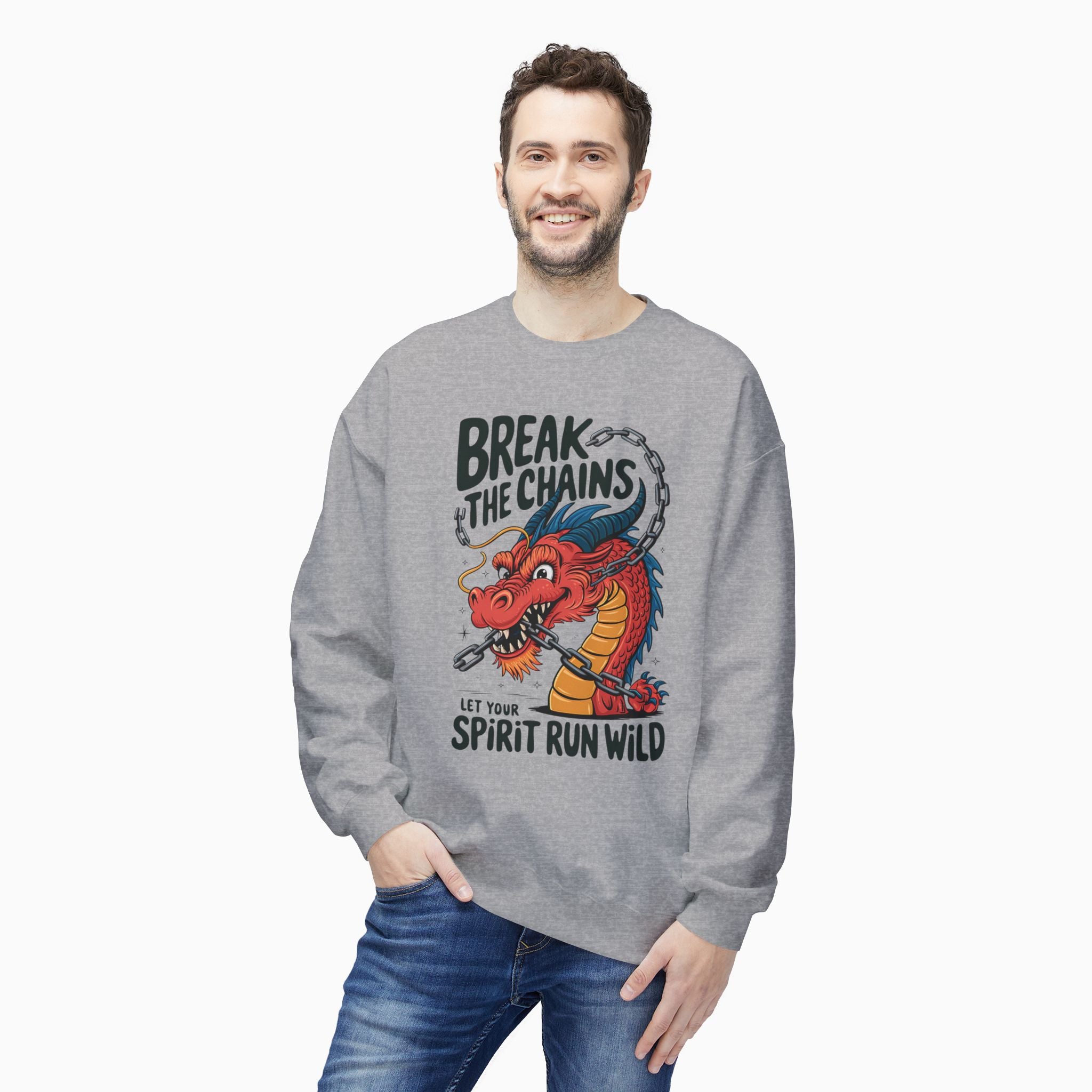 China Dragon Graphic Sweatshirt | Break the Chains Unisex Design