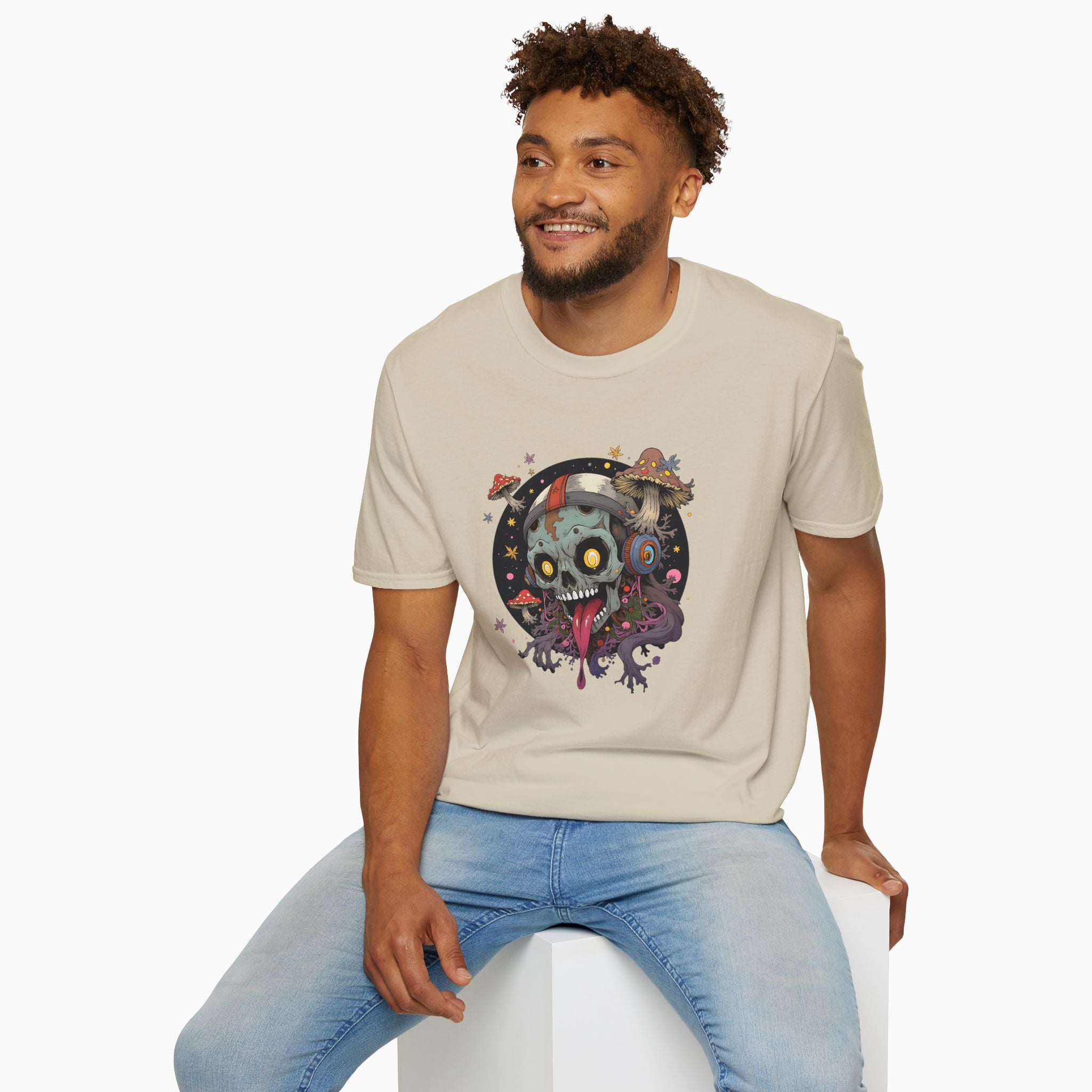 Psychedelic Mushroom Skull Unisex T-Shirt
