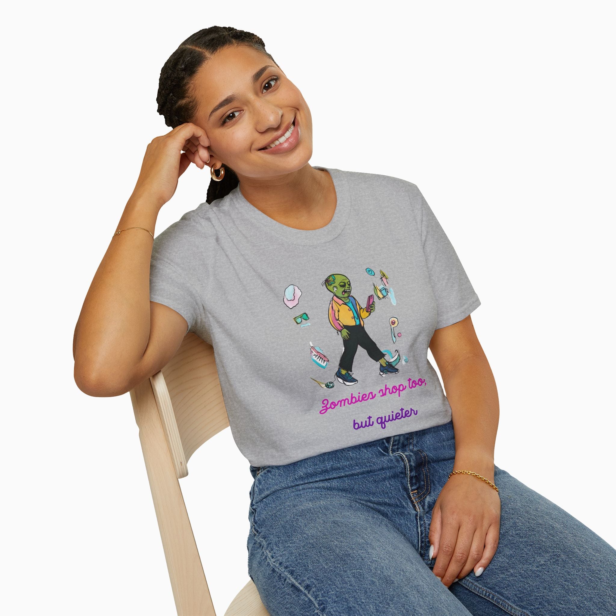 Zombies Shop Too, But Quieter Unisex T-Shirt