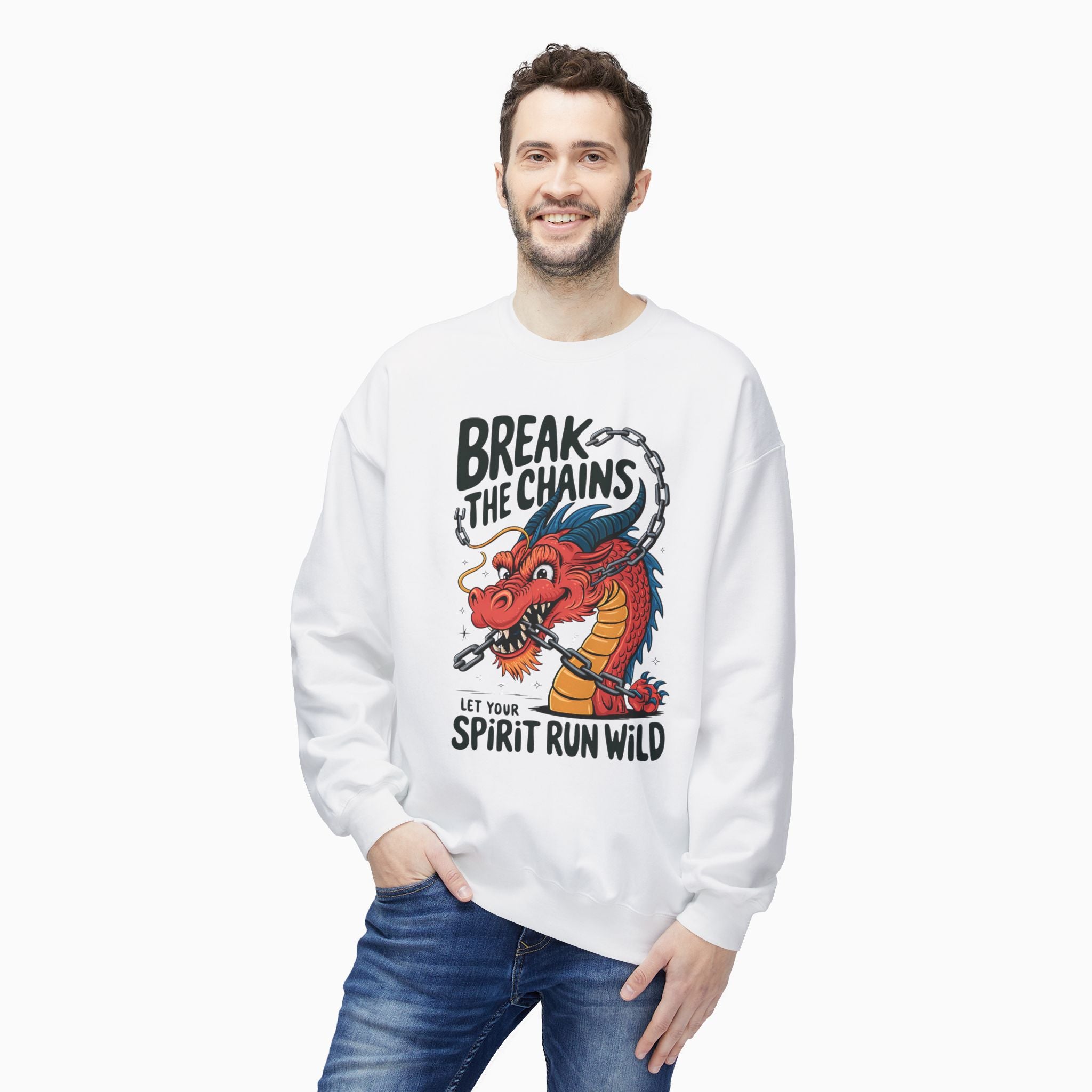 China Dragon Graphic Sweatshirt | Break the Chains Unisex Design