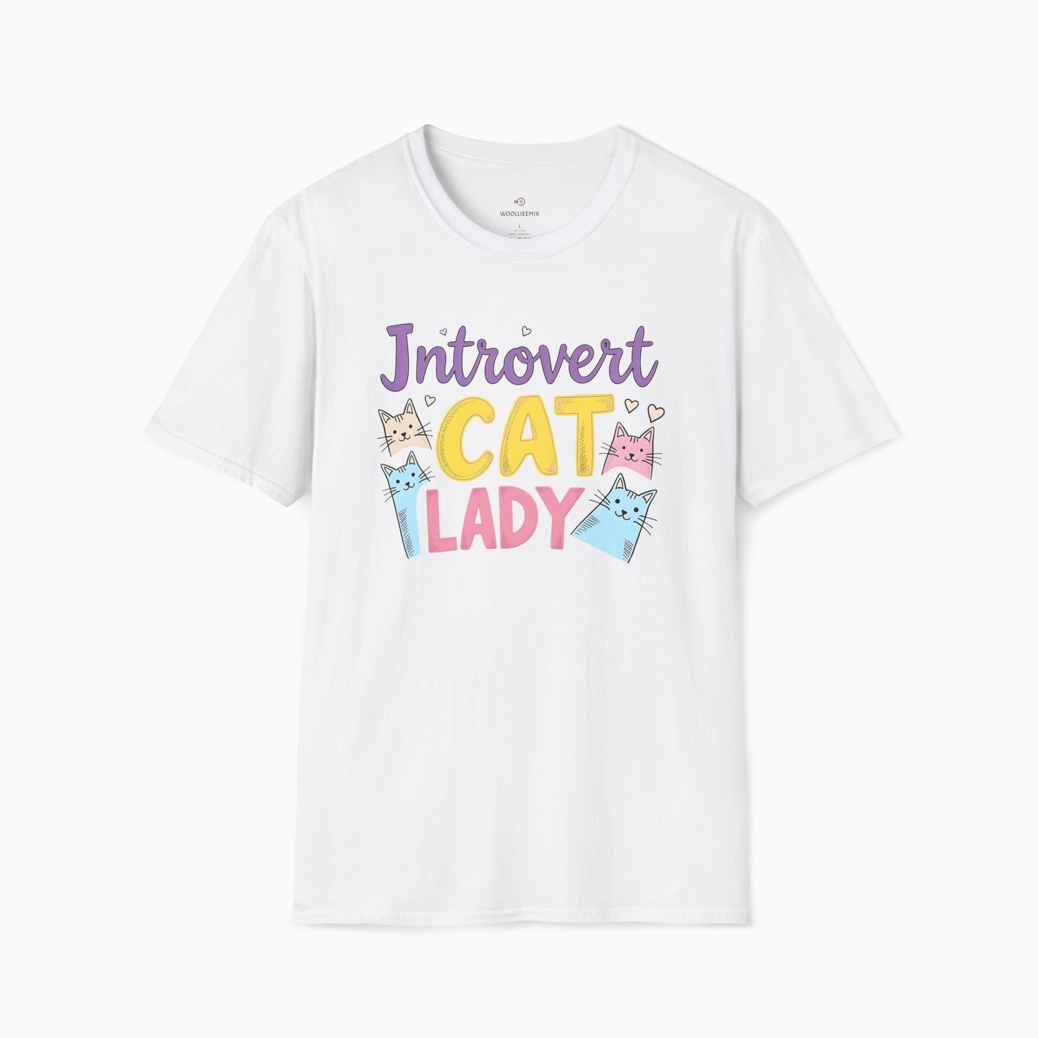 Introvert Childless Cat Lady Unisex T-Shirt Gift | Woollieemix
