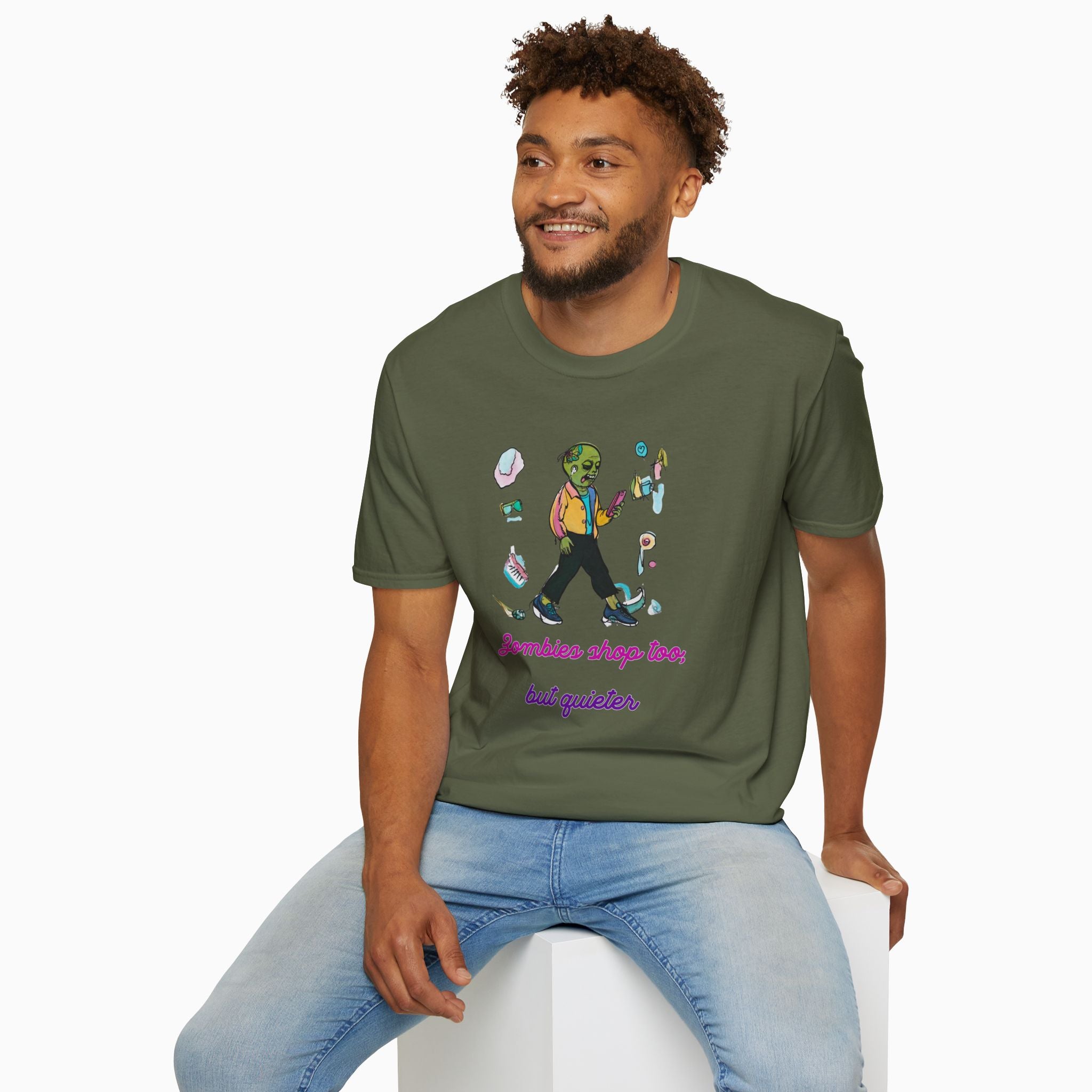 Zombies Shop Too, But Quieter Unisex T-Shirt