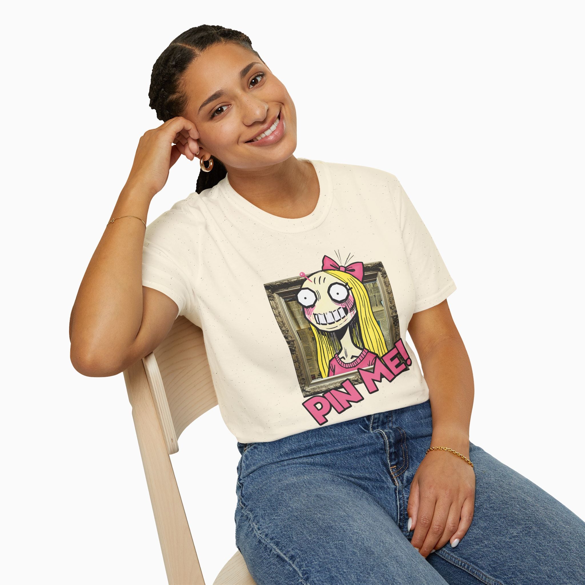 Pin Me Unisex T-Shirt - Premium 100% Cotton Classic Crew Neck Tee