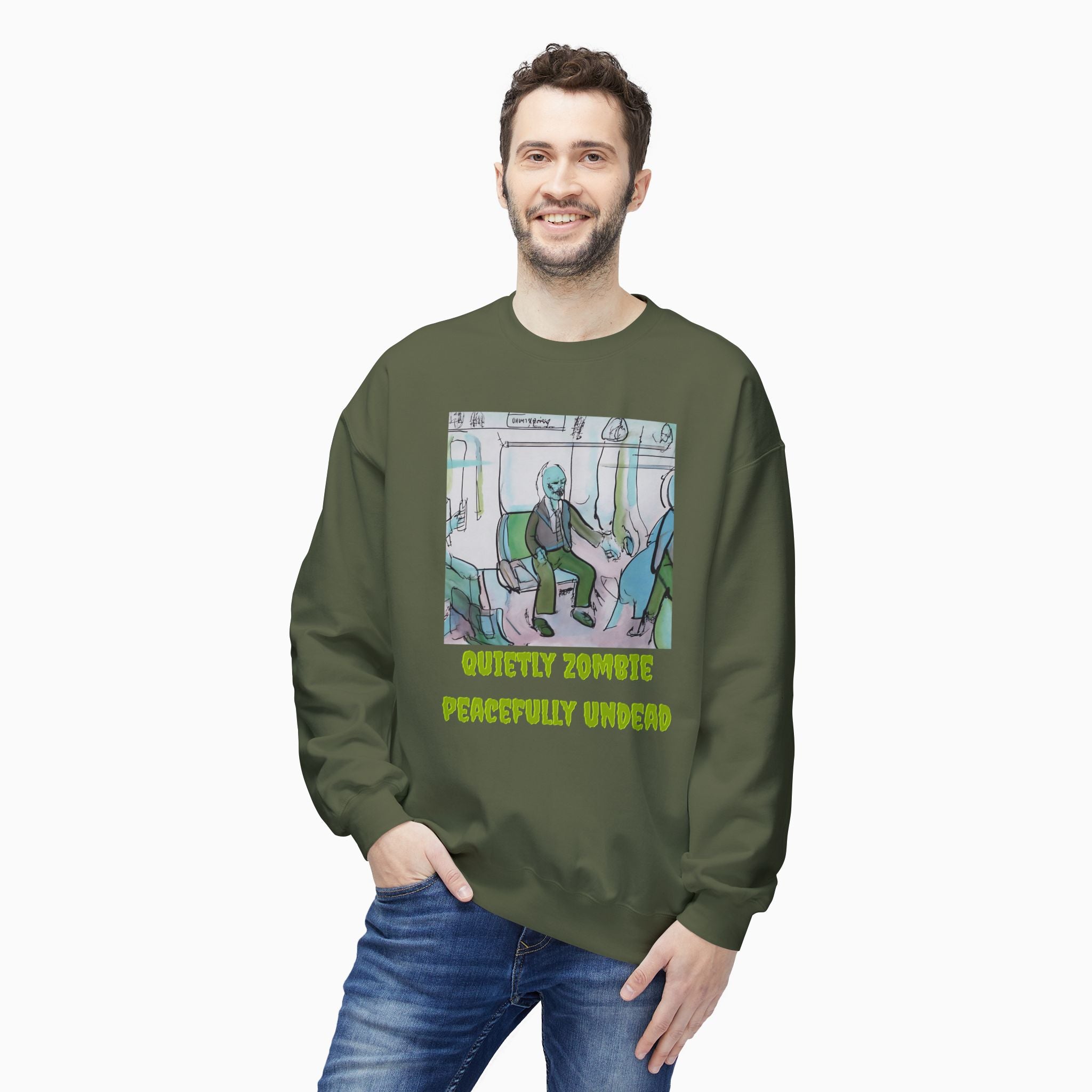 Quietly Zombie Peacefully Undead Unisex Sweatshirt