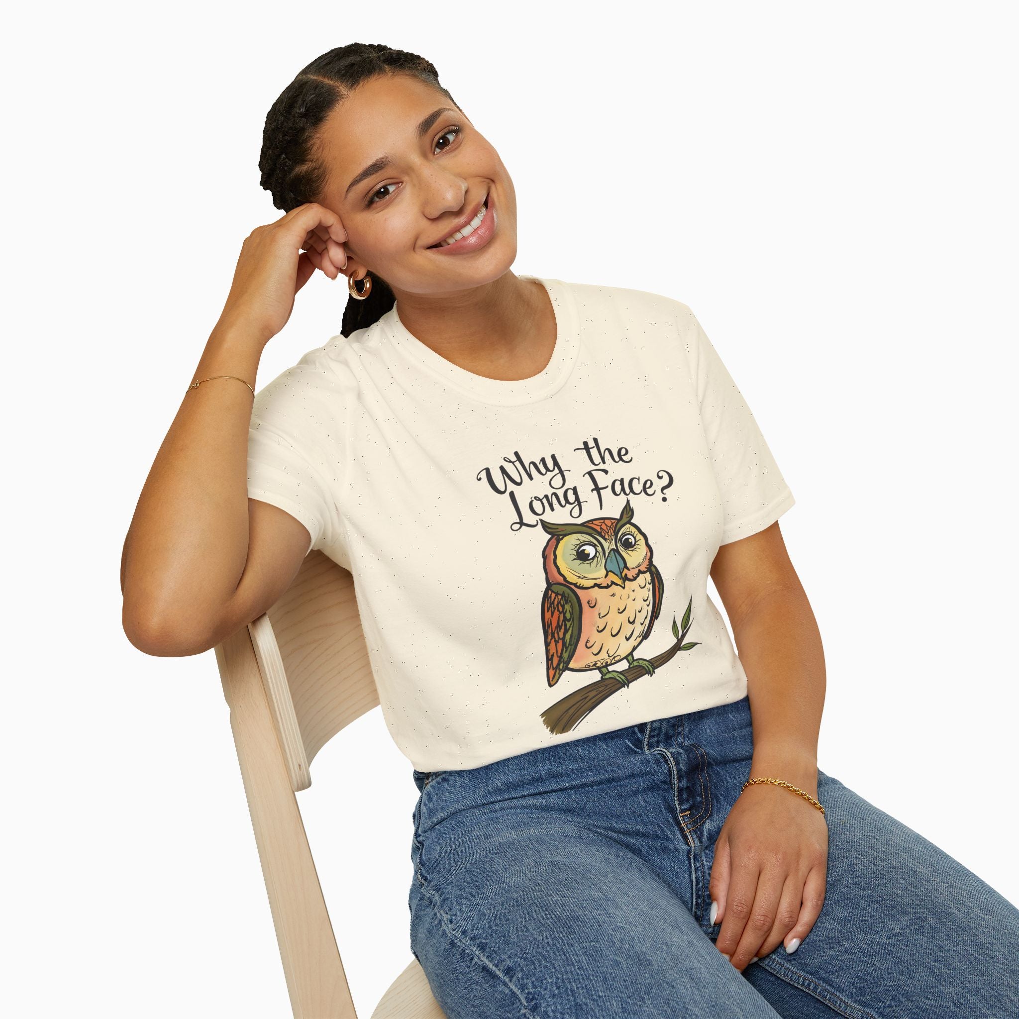 Night Owl Why the Long Face Unisex T-Shirt
