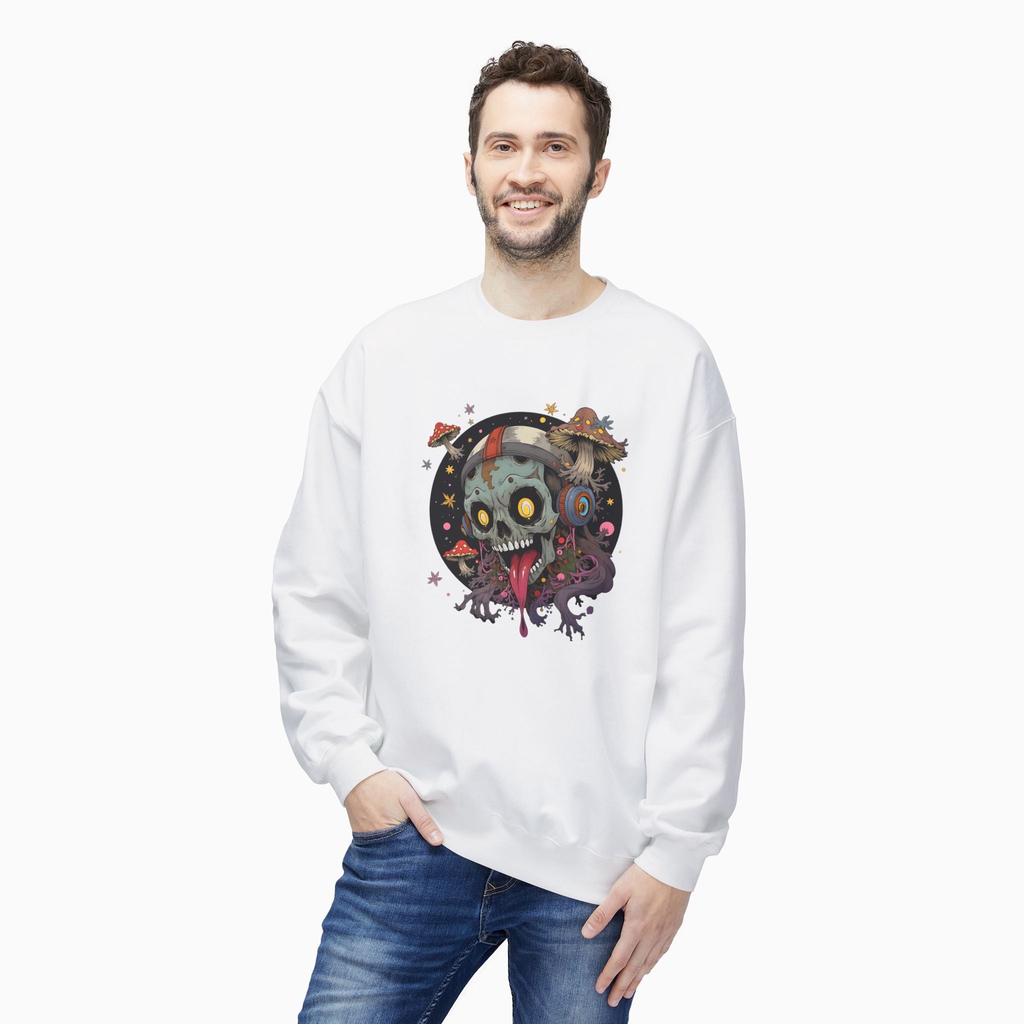 Psychedelic Mushroom Skull Unisex Sweatshirt